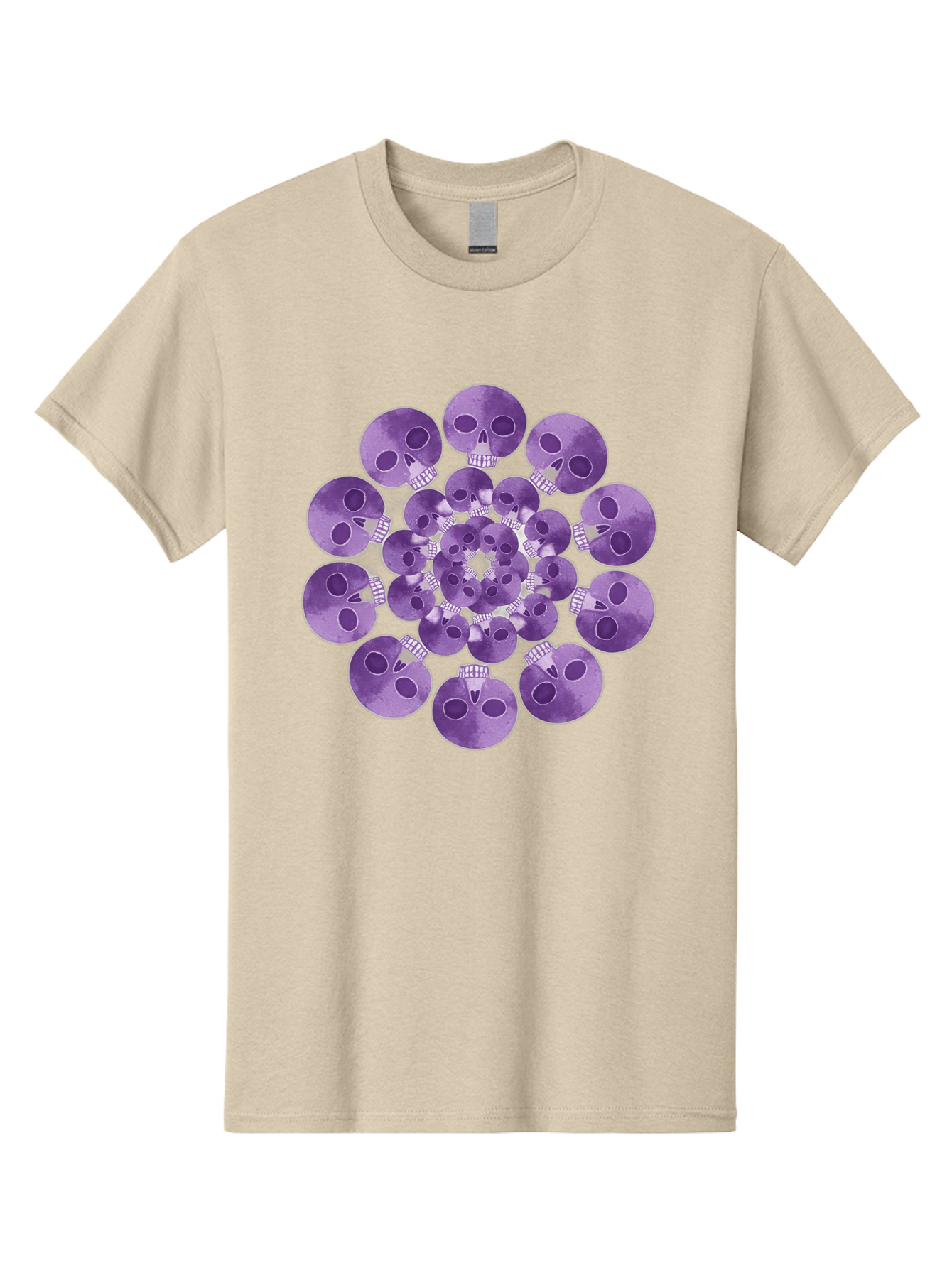 Purple-Skulls Men'S Graphic Tee, 100% Cotton, Comfortable Casual Summer Wear, Machine Washable, Cluster Of Purple Skulls, Skull Illustration, Gothic Art, Skull Design, Purple And White Colors, Skull Pattern, Dark Aesthetic, Grunge Style Bad466 8