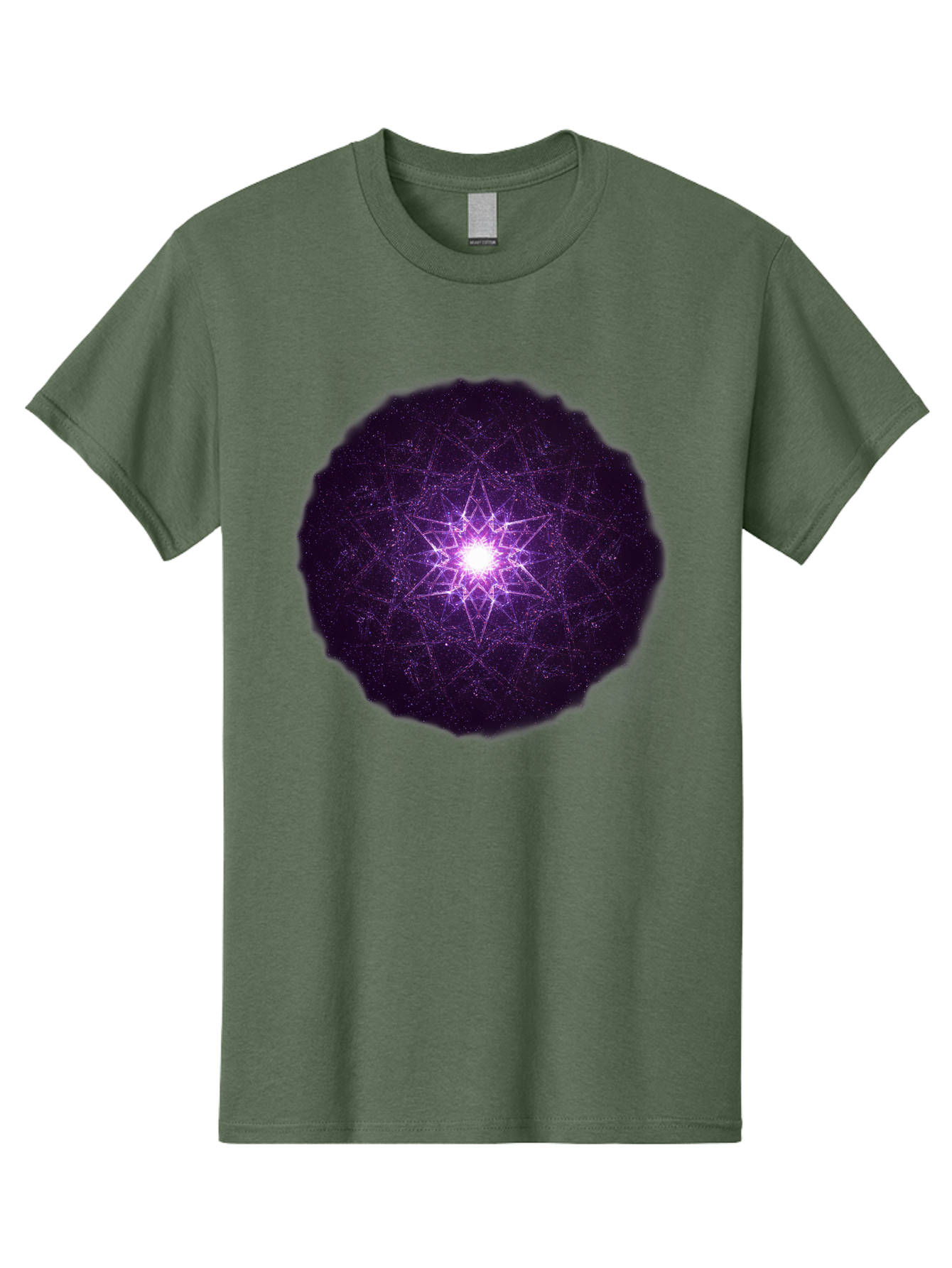 Purple-Star Men'S Graphic Tee, 100% Cotton, Comfortable Casual Summer Wear, Machine Washable, Sacred Geometry, Purple Star, Mystical Symbol, Spiritual Pattern, Geometric Shape, Celestial Body, Starburst, Mandala, Abstract Art, Cosmic Energy Bad467 5