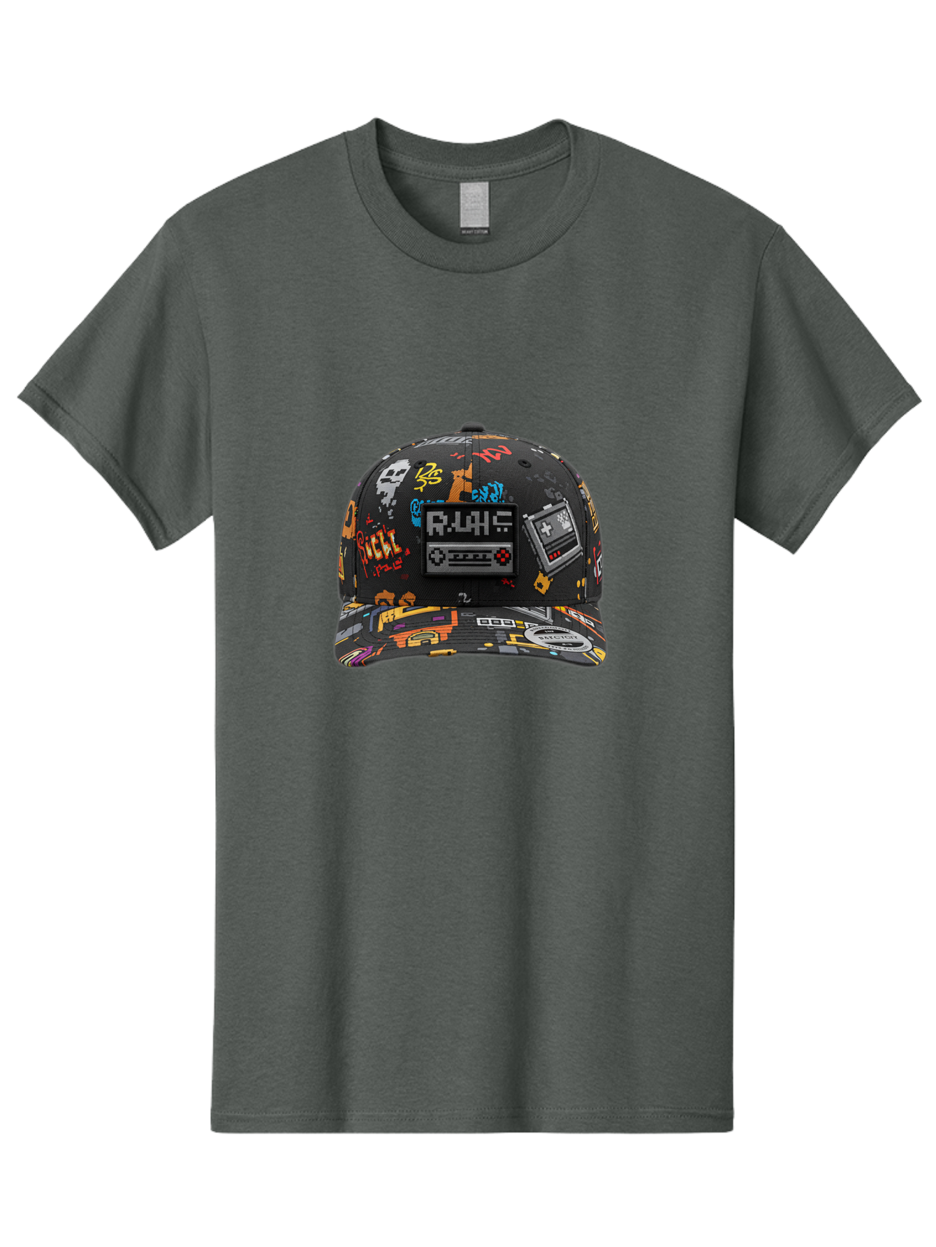 Rlyr-Baseball-Cap Men'S Graphic Tee, 100% Cotton, Comfortable Casual Summer Wear, Machine Washable, Rlyr Baseball Cap, Gaming Hat, Streetwear Fashion, Retro Gaming, Graffiti Style, Bold Graphics, Video Game Controller, Cassette Tape Design Bad492 15