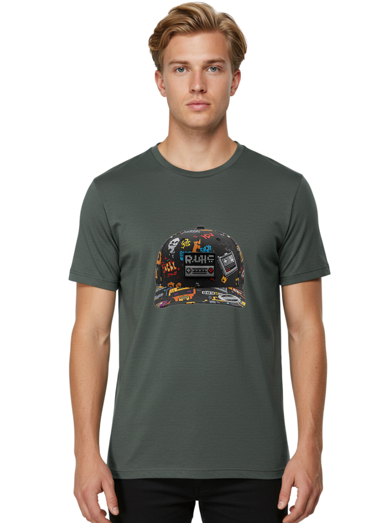 Rlyr-Baseball-Cap Men'S Graphic Tee, 100% Cotton, Comfortable Casual Summer Wear, Machine Washable, Rlyr Baseball Cap, Gaming Hat, Streetwear Fashion, Retro Gaming, Graffiti Style, Bold Graphics, Video Game Controller, Cassette Tape Design Bad492 30