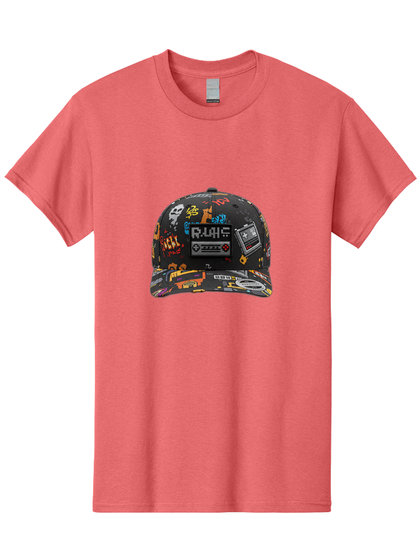 Rlyr-Baseball-Cap Men'S Graphic Tee, 100% Cotton, Comfortable Casual Summer Wear, Machine Washable, Rlyr Baseball Cap, Gaming Hat, Streetwear Fashion, Retro Gaming, Graffiti Style, Bold Graphics, Video Game Controller, Cassette Tape Design Bad492 4
