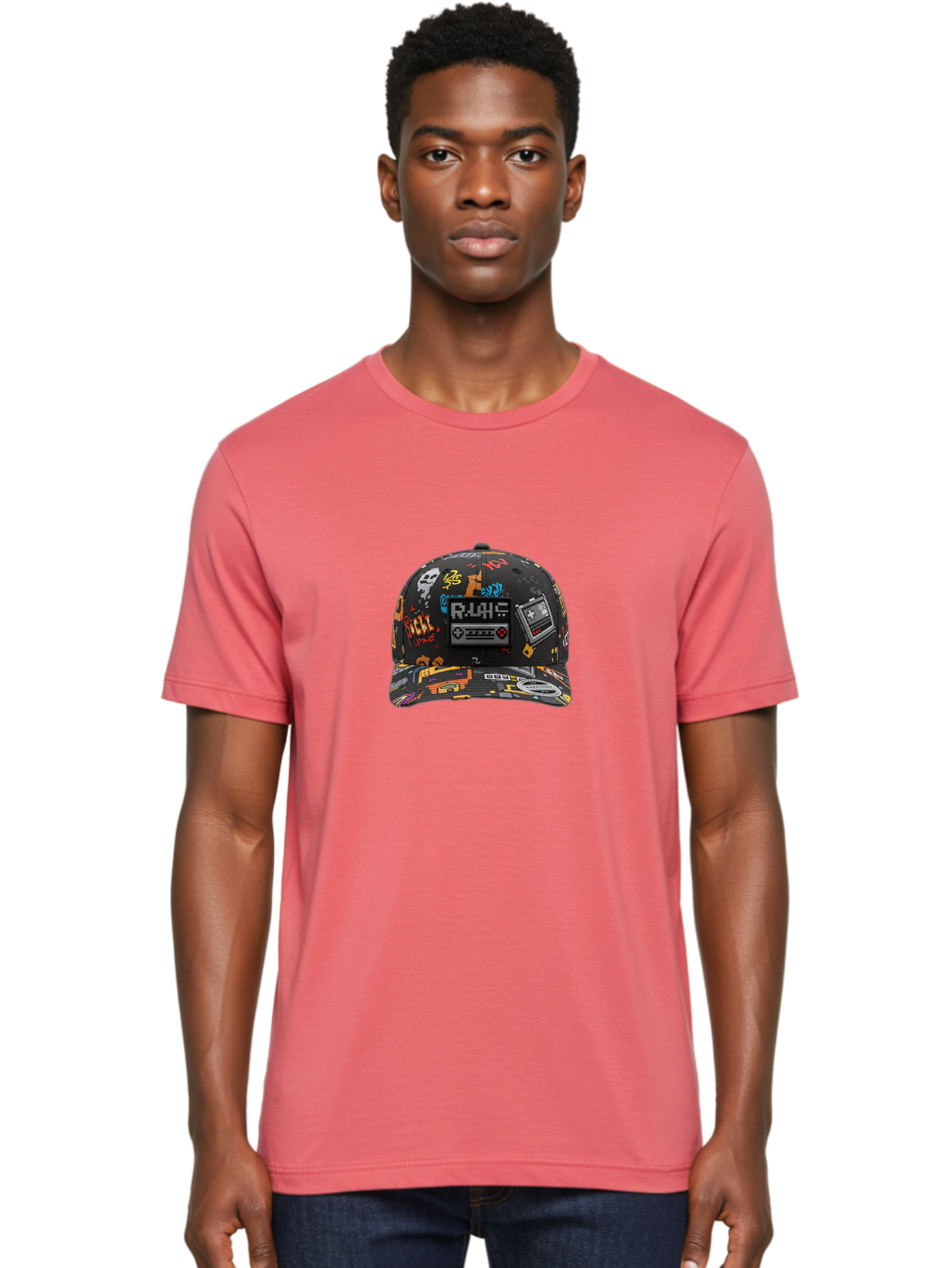 Rlyr-Baseball-Cap Men'S Graphic Tee, 100% Cotton, Comfortable Casual Summer Wear, Machine Washable, Rlyr Baseball Cap, Gaming Hat, Streetwear Fashion, Retro Gaming, Graffiti Style, Bold Graphics, Video Game Controller, Cassette Tape Design Bad492 19
