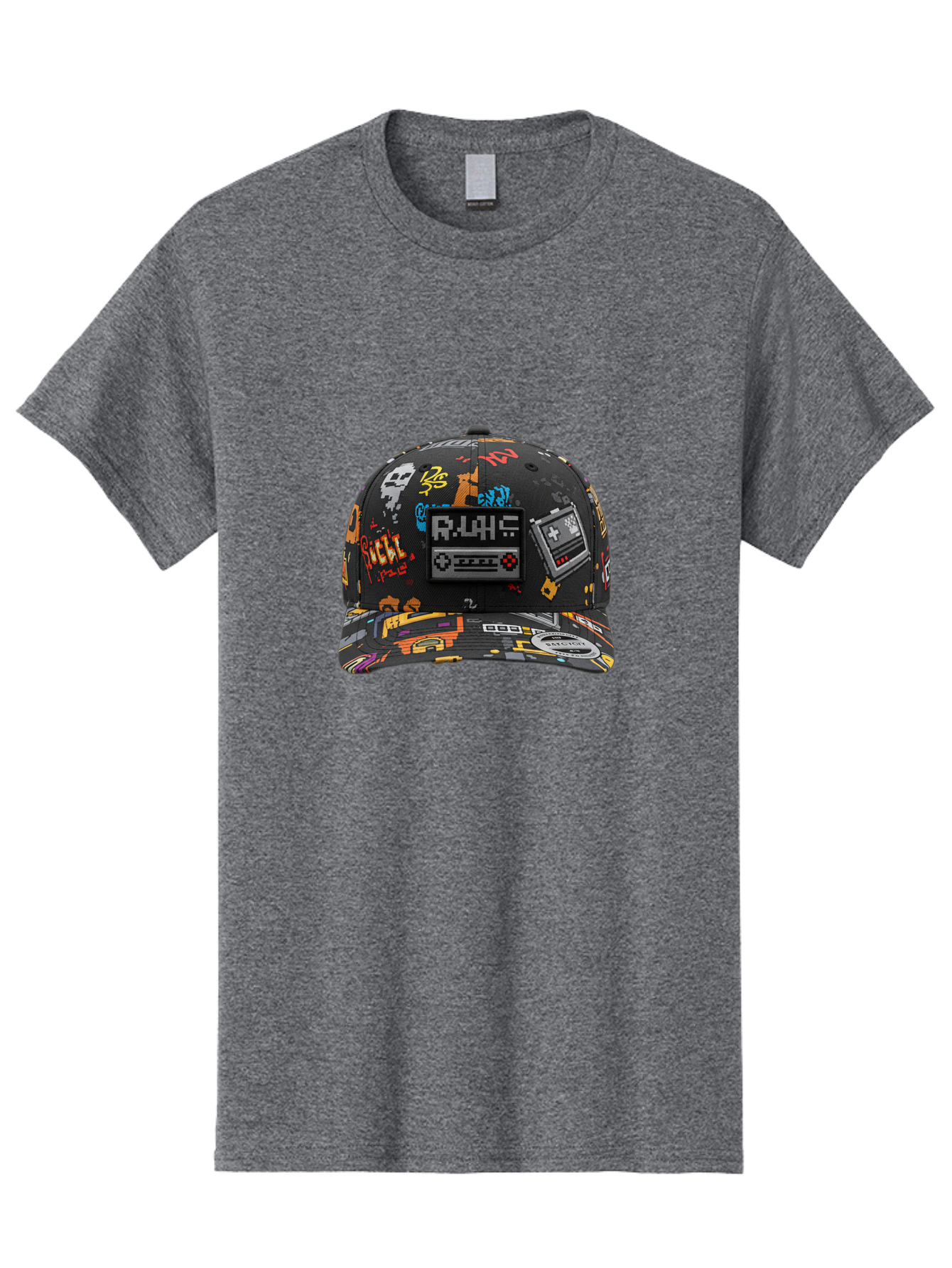 Rlyr-Baseball-Cap Men'S Graphic Tee, 100% Cotton, Comfortable Casual Summer Wear, Machine Washable, Rlyr Baseball Cap, Gaming Hat, Streetwear Fashion, Retro Gaming, Graffiti Style, Bold Graphics, Video Game Controller, Cassette Tape Design Bad492 13