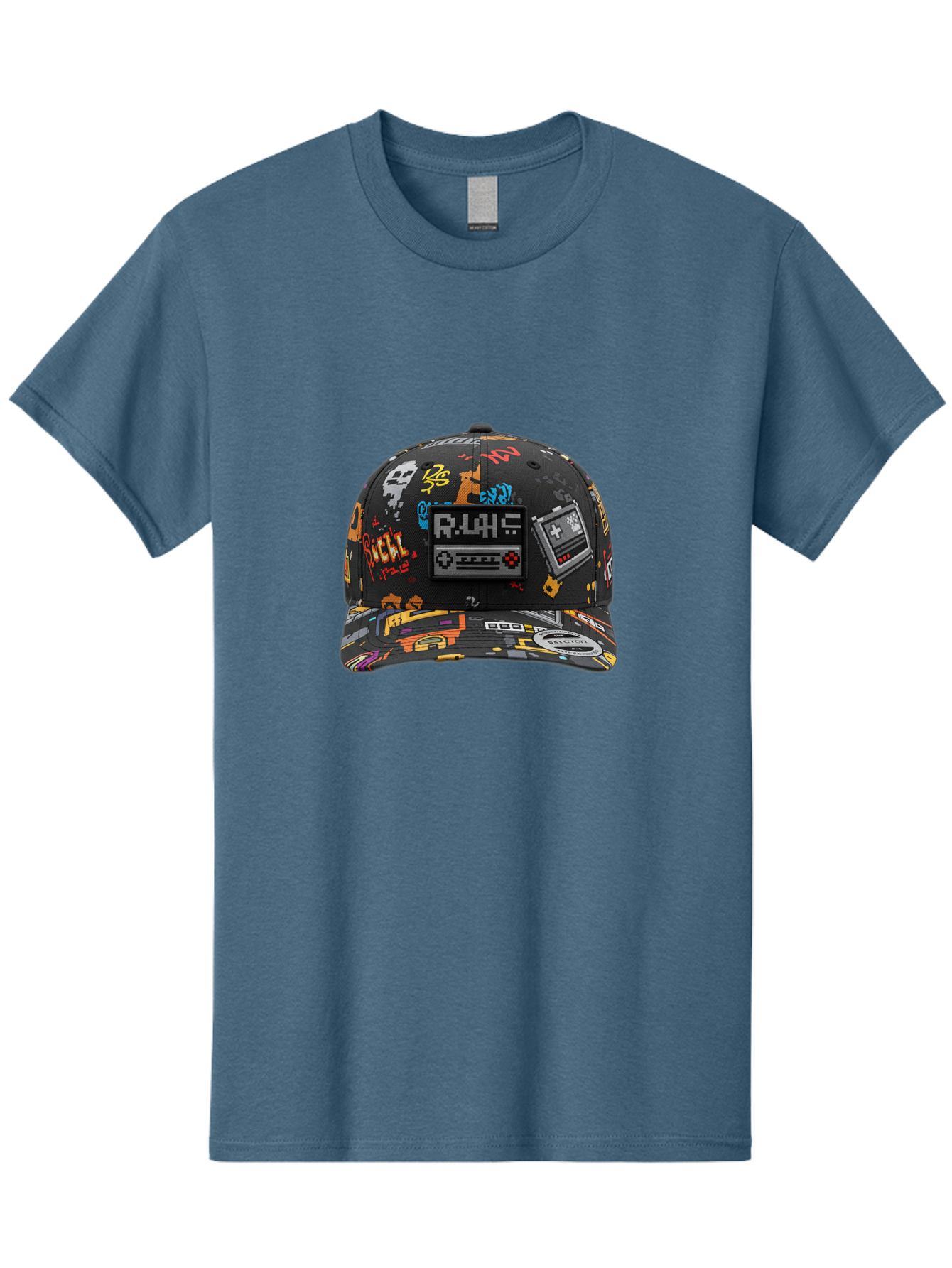 Rlyr-Baseball-Cap Men'S Graphic Tee, 100% Cotton, Comfortable Casual Summer Wear, Machine Washable, Rlyr Baseball Cap, Gaming Hat, Streetwear Fashion, Retro Gaming, Graffiti Style, Bold Graphics, Video Game Controller, Cassette Tape Design Bad492 8