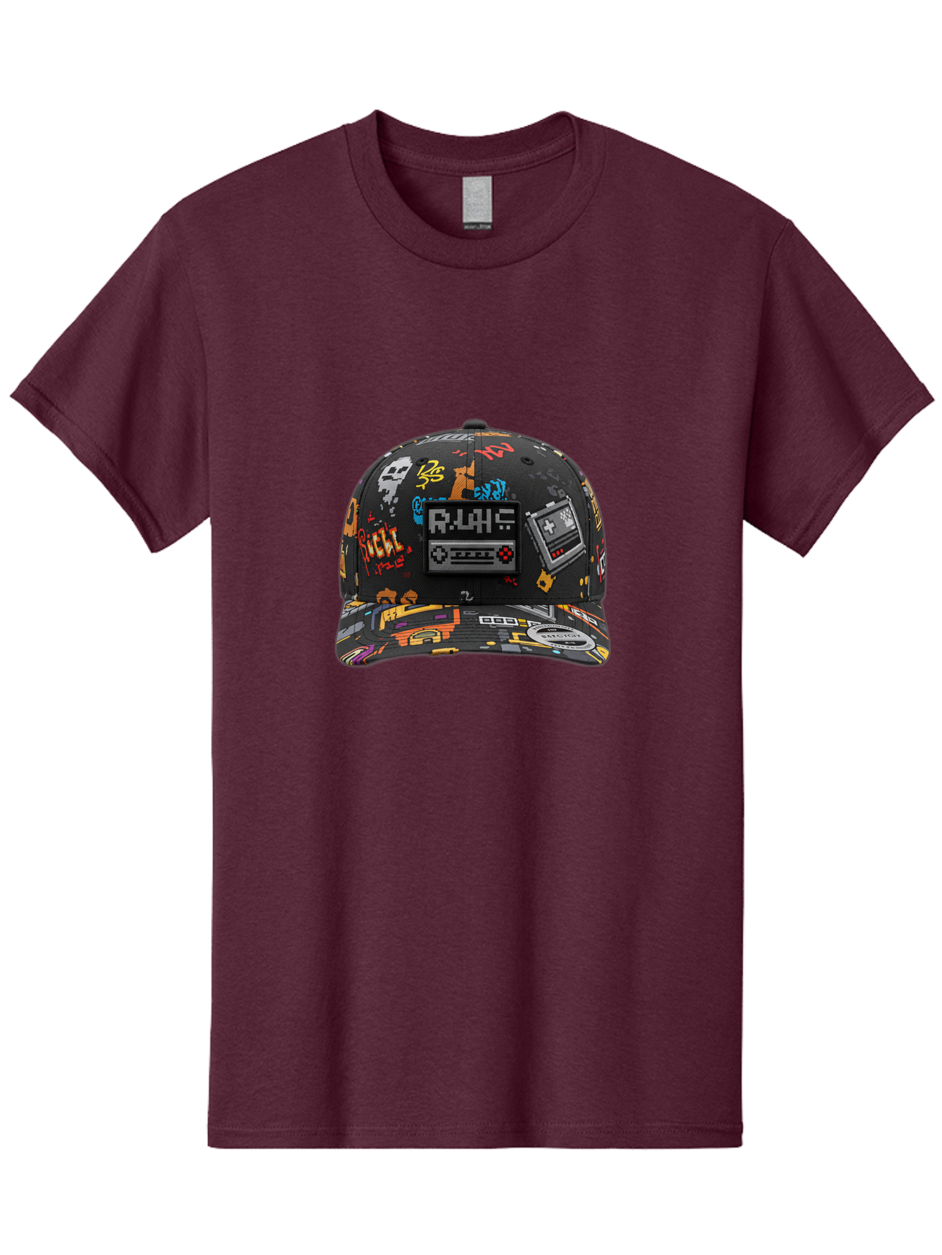 Rlyr-Baseball-Cap Men'S Graphic Tee, 100% Cotton, Comfortable Casual Summer Wear, Machine Washable, Rlyr Baseball Cap, Gaming Hat, Streetwear Fashion, Retro Gaming, Graffiti Style, Bold Graphics, Video Game Controller, Cassette Tape Design Bad492 3