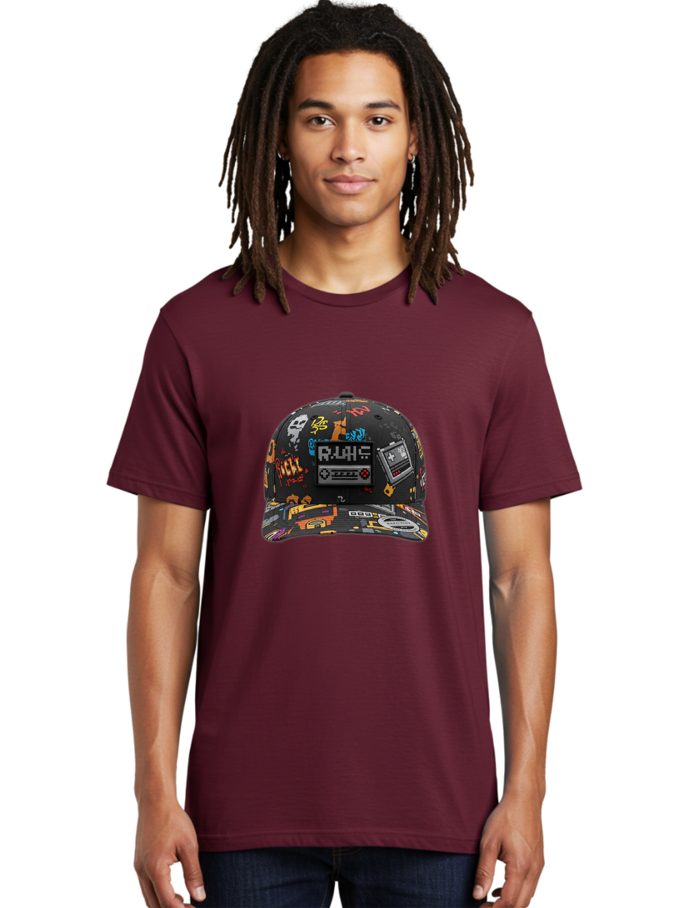 Rlyr-Baseball-Cap Men'S Graphic Tee, 100% Cotton, Comfortable Casual Summer Wear, Machine Washable, Rlyr Baseball Cap, Gaming Hat, Streetwear Fashion, Retro Gaming, Graffiti Style, Bold Graphics, Video Game Controller, Cassette Tape Design Bad492 18