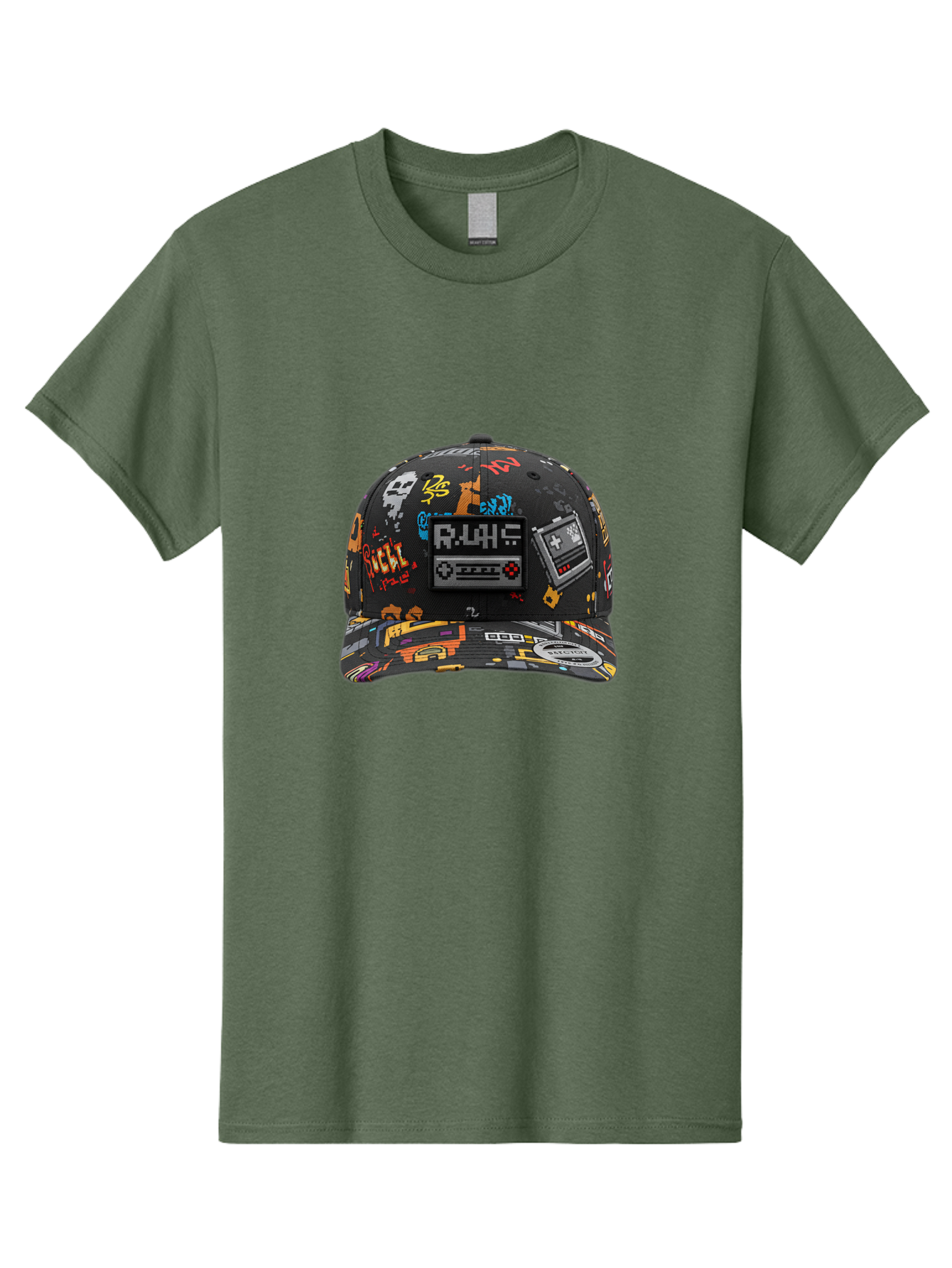 Rlyr-Baseball-Cap Men'S Graphic Tee, 100% Cotton, Comfortable Casual Summer Wear, Machine Washable, Rlyr Baseball Cap, Gaming Hat, Streetwear Fashion, Retro Gaming, Graffiti Style, Bold Graphics, Video Game Controller, Cassette Tape Design Bad492 7