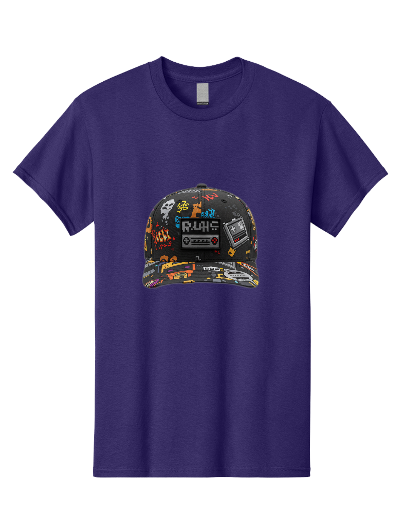 Rlyr-Baseball-Cap Men'S Graphic Tee, 100% Cotton, Comfortable Casual Summer Wear, Machine Washable, Rlyr Baseball Cap, Gaming Hat, Streetwear Fashion, Retro Gaming, Graffiti Style, Bold Graphics, Video Game Controller, Cassette Tape Design Bad492 9