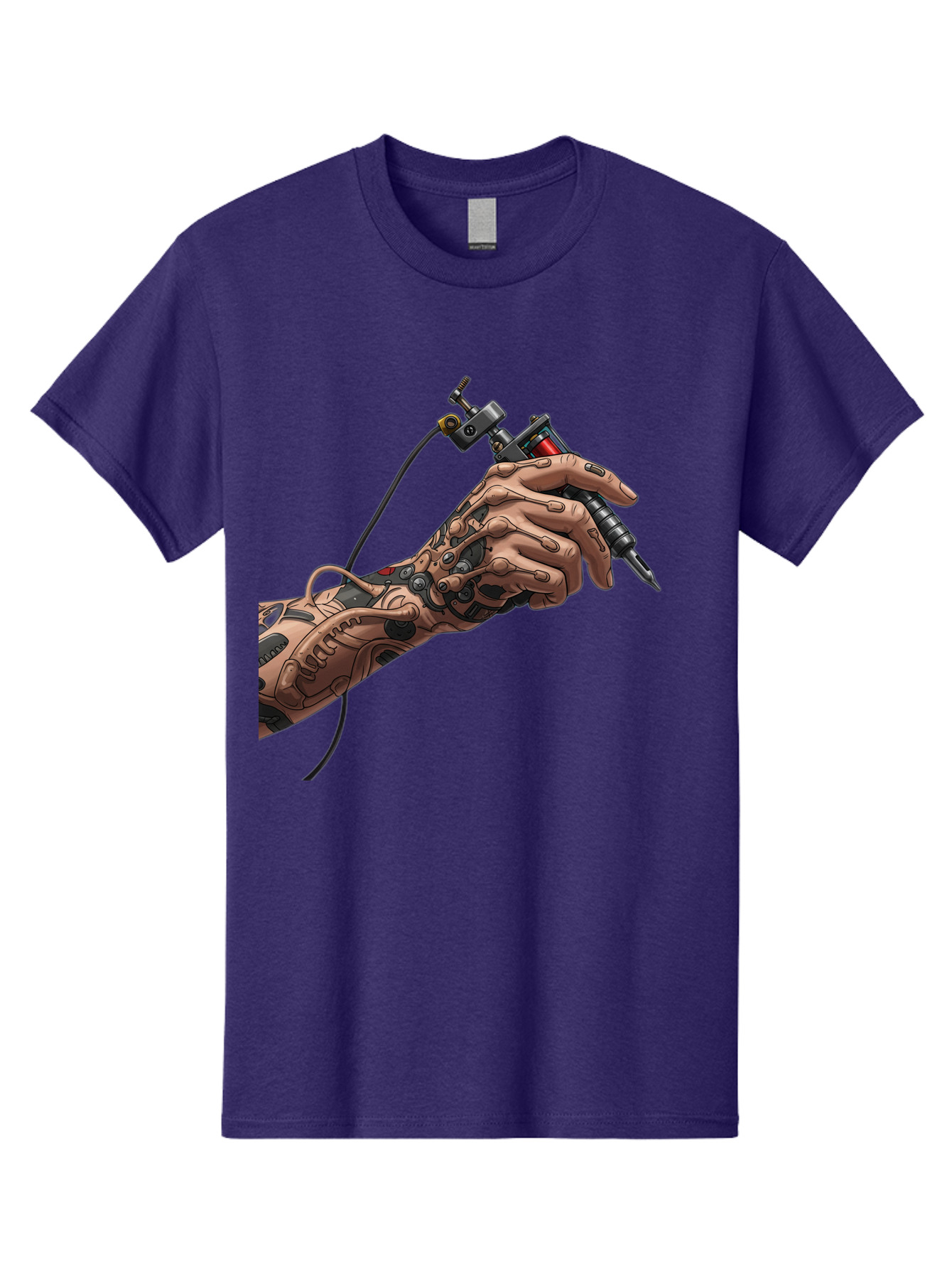 Robot-Hand-Tattoo-Machine Men'S Graphic Tee, 100% Cotton, Comfortable Casual Summer Wear, Machine Washable, Robotic Hand, Tattoo Machine, Mechanical Arm, Futuristic Art, Tattoo Artist, Robotic Precision, Mechanical Limb, Tattoo Design Bad495 11