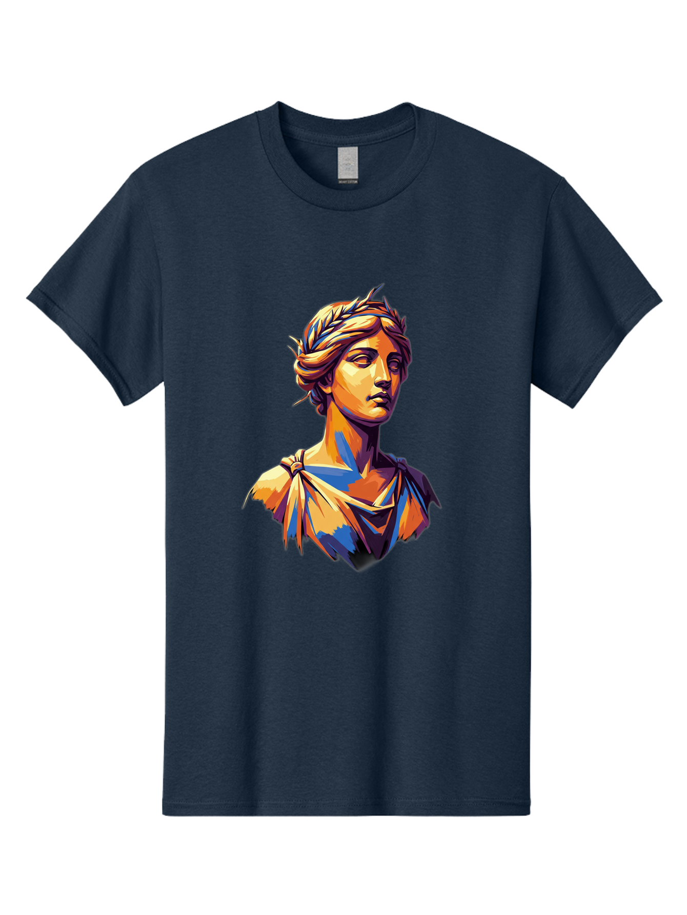 Roman-Bust Men'S Graphic Tee, 100% Cotton, Comfortable Casual Summer Wear, Machine Washable, Classical Statue, Ancient Greek, Laurel Wreath, Marble Bust, Historical Figure, Mythological Character, Artistic Sculpture, Cultural Heritage, Bad500 3