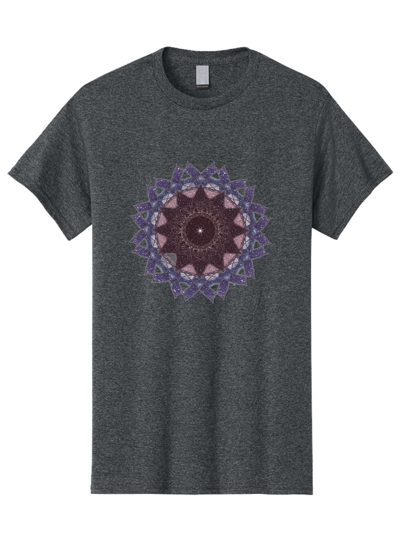 Sacred-Geometry-Star Men'S Graphic Tee, 100% Cotton, Comfortable Casual Summer Wear, Machine Washable, Sacred Geometry, Mandala Art, Geometric Patterns, Star Symbol, Spiritual Design, Mystical Shapes, Cosmic Theme, Intricate Details, Bad501 6