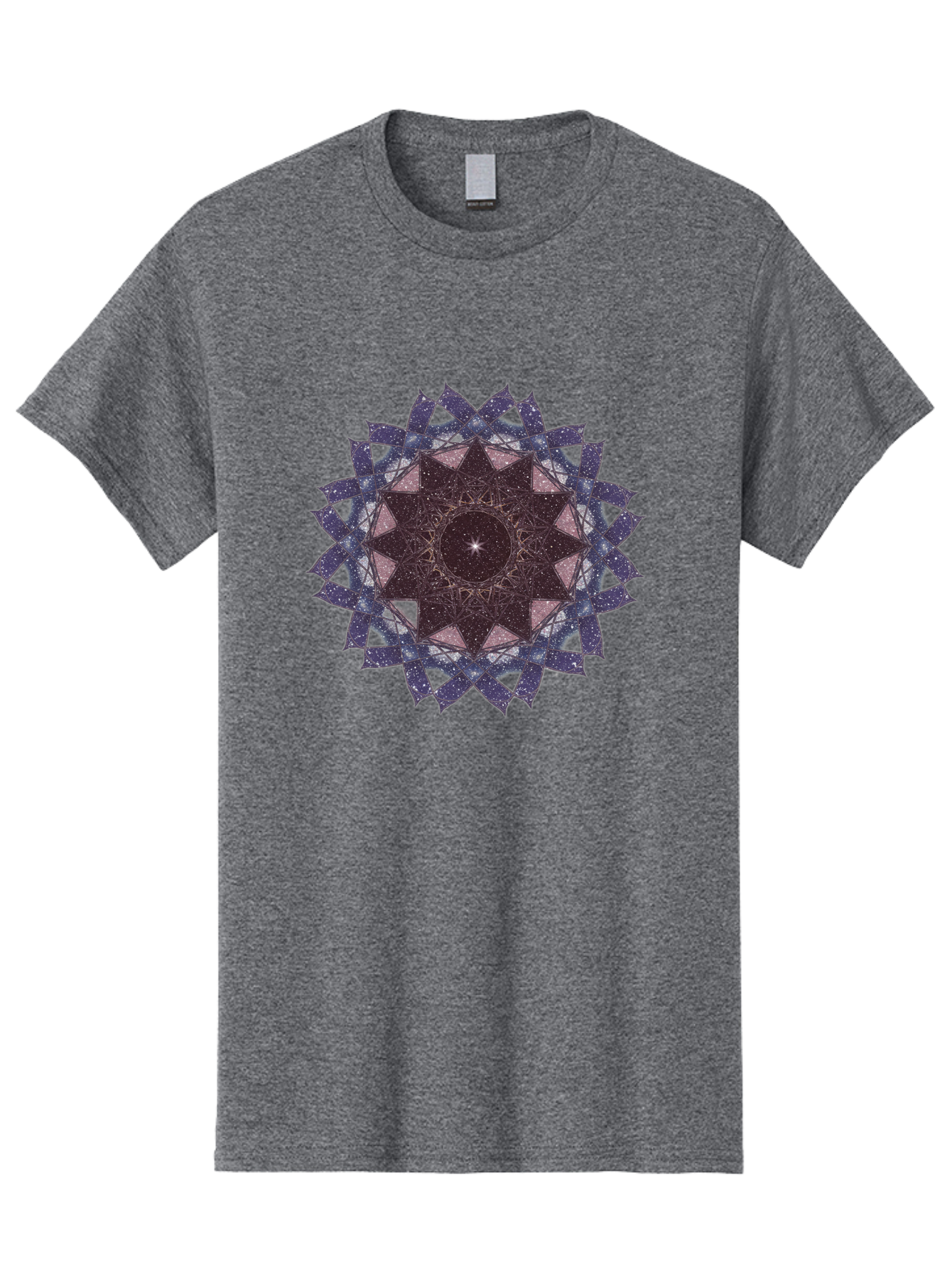 Sacred-Geometry-Star Men'S Graphic Tee, 100% Cotton, Comfortable Casual Summer Wear, Machine Washable, Sacred Geometry, Mandala Art, Geometric Patterns, Star Symbol, Spiritual Design, Mystical Shapes, Cosmic Theme, Intricate Details, Bad501 5