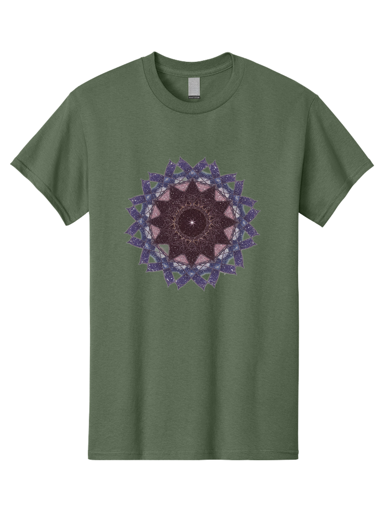 Sacred-Geometry-Star Men'S Graphic Tee, 100% Cotton, Comfortable Casual Summer Wear, Machine Washable, Sacred Geometry, Mandala Art, Geometric Patterns, Star Symbol, Spiritual Design, Mystical Shapes, Cosmic Theme, Intricate Details, Bad501 8