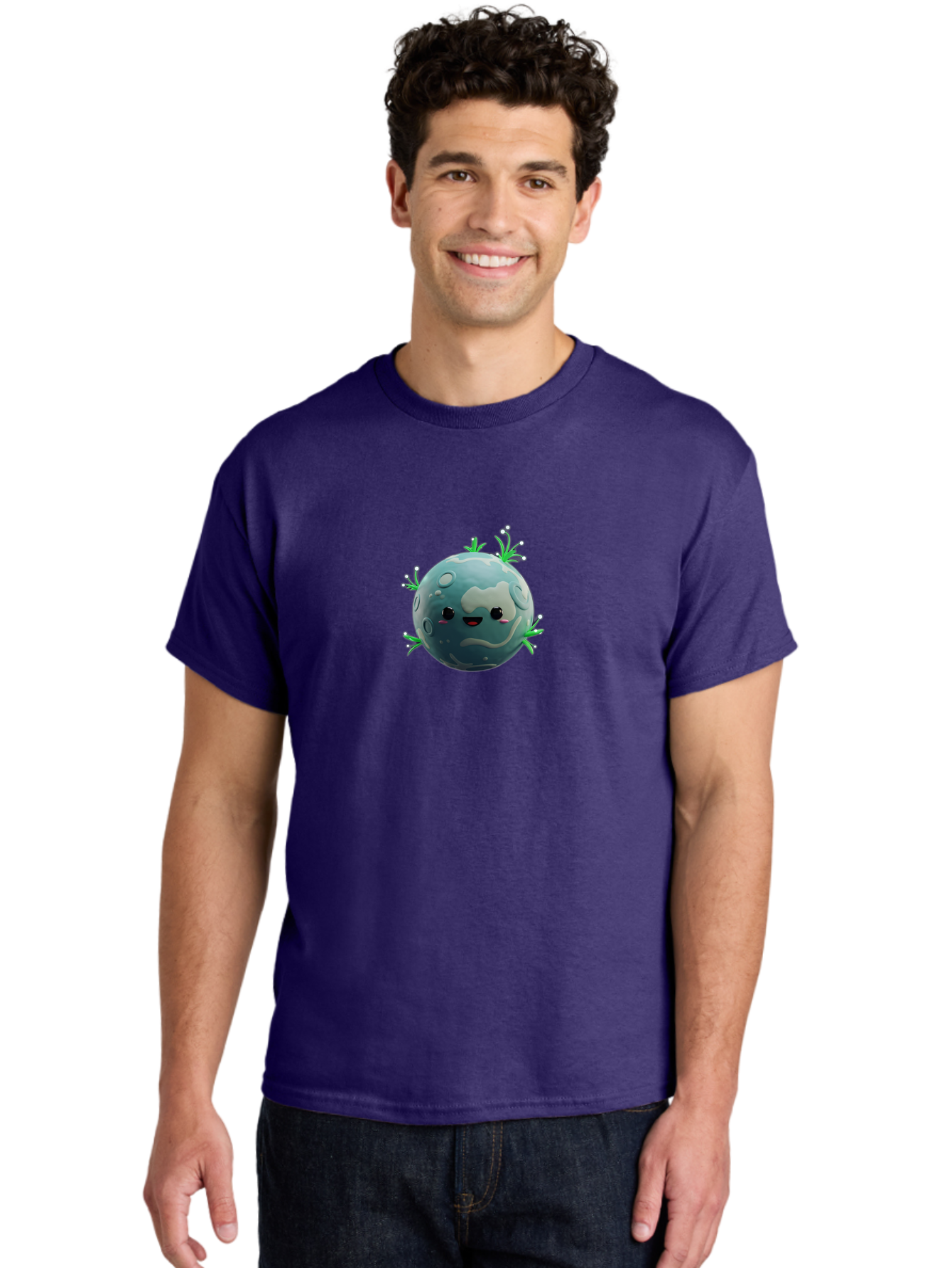 Sad-Earth Men'S Graphic Tee, 100% Cotton, Comfortable Casual Summer Wear, Machine Washable, Cartoon Earth, Sad Face, Crying Planet, Pollution, Climate Change, Environmental Issues, Global Warming, Eco-Friendly, Conservation Bad502 23