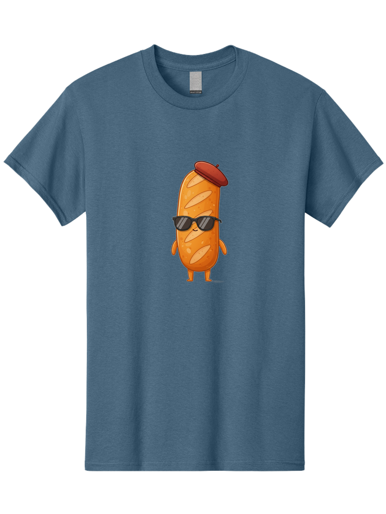 Sausage-Roll Men'S Graphic Tee, 100% Cotton, Comfortable Casual Summer Wear, Machine Washable, Cartoon Bread Character, Bread With Sunglasses, Bread With Beret, Funny Food Illustration, Humorous Baked Goods, Quirky Cartoon Character, Bad513 5