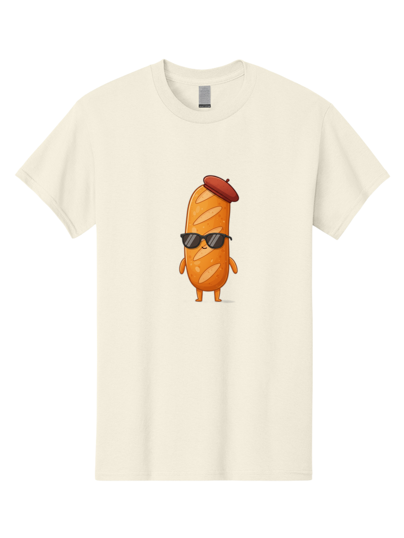 Sausage-Roll Men'S Graphic Tee, 100% Cotton, Comfortable Casual Summer Wear, Machine Washable, Cartoon Bread Character, Bread With Sunglasses, Bread With Beret, Funny Food Illustration, Humorous Baked Goods, Quirky Cartoon Character, Bad513 6
