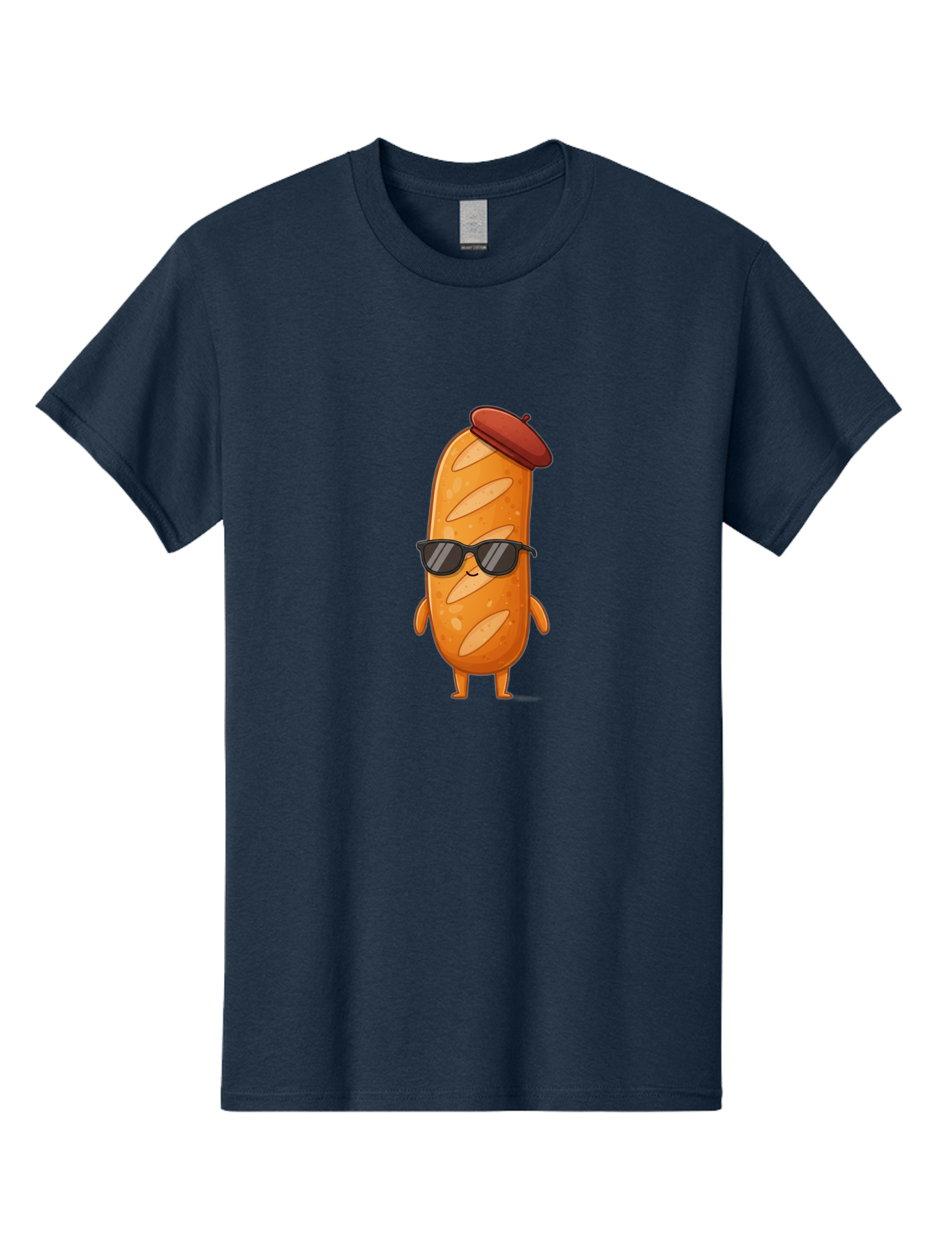 Sausage-Roll Men'S Graphic Tee, 100% Cotton, Comfortable Casual Summer Wear, Machine Washable, Cartoon Bread Character, Bread With Sunglasses, Bread With Beret, Funny Food Illustration, Humorous Baked Goods, Quirky Cartoon Character, Bad513 3