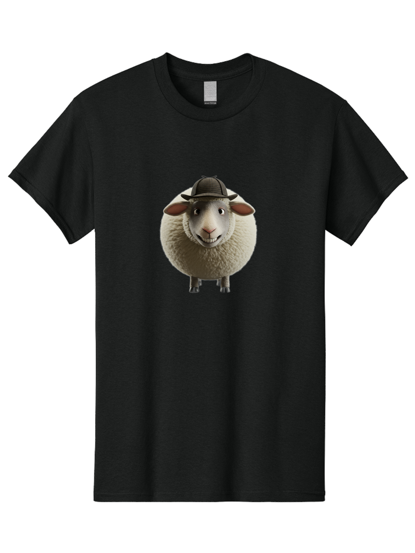 Shaun-The-Sheep-1 Men'S Graphic Tee, 100% Cotton, Comfortable Casual Summer Wear, Machine Washable, Cartoon Sheep, Detective Hat, Humorous Character, 3D Animation, Fluffy Sheep, Funny Animal, Detective Sheep, Fictional Character, Bad536 7