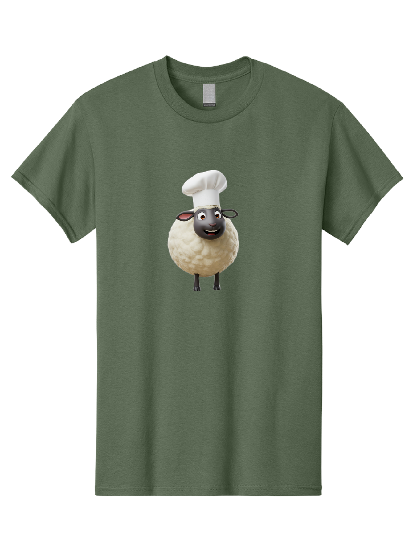 Shaun-The-Sheep-Chef Men'S Graphic Tee, 100% Cotton, Comfortable Casual Summer Wear, Machine Washable, Shaun The Sheep, Chef Hat, Cartoon Character, Cooking, Culinary, Funny Animal, 3D Animation, Character Design, Humorous, Whimsical, Lamb, Bad537 10