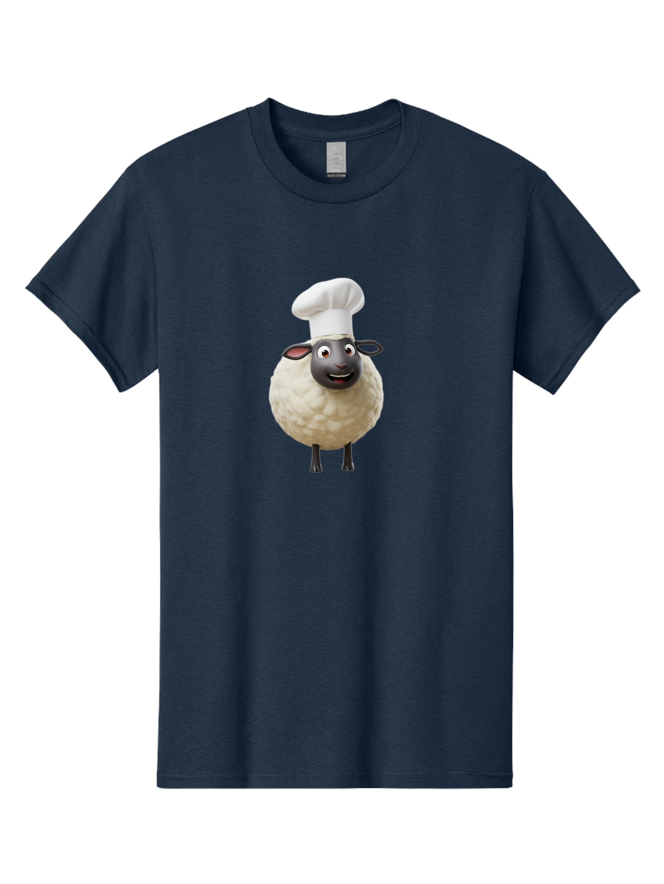 Shaun-The-Sheep-Chef Men'S Graphic Tee, 100% Cotton, Comfortable Casual Summer Wear, Machine Washable, Shaun The Sheep, Chef Hat, Cartoon Character, Cooking, Culinary, Funny Animal, 3D Animation, Character Design, Humorous, Whimsical, Lamb, Bad537 4