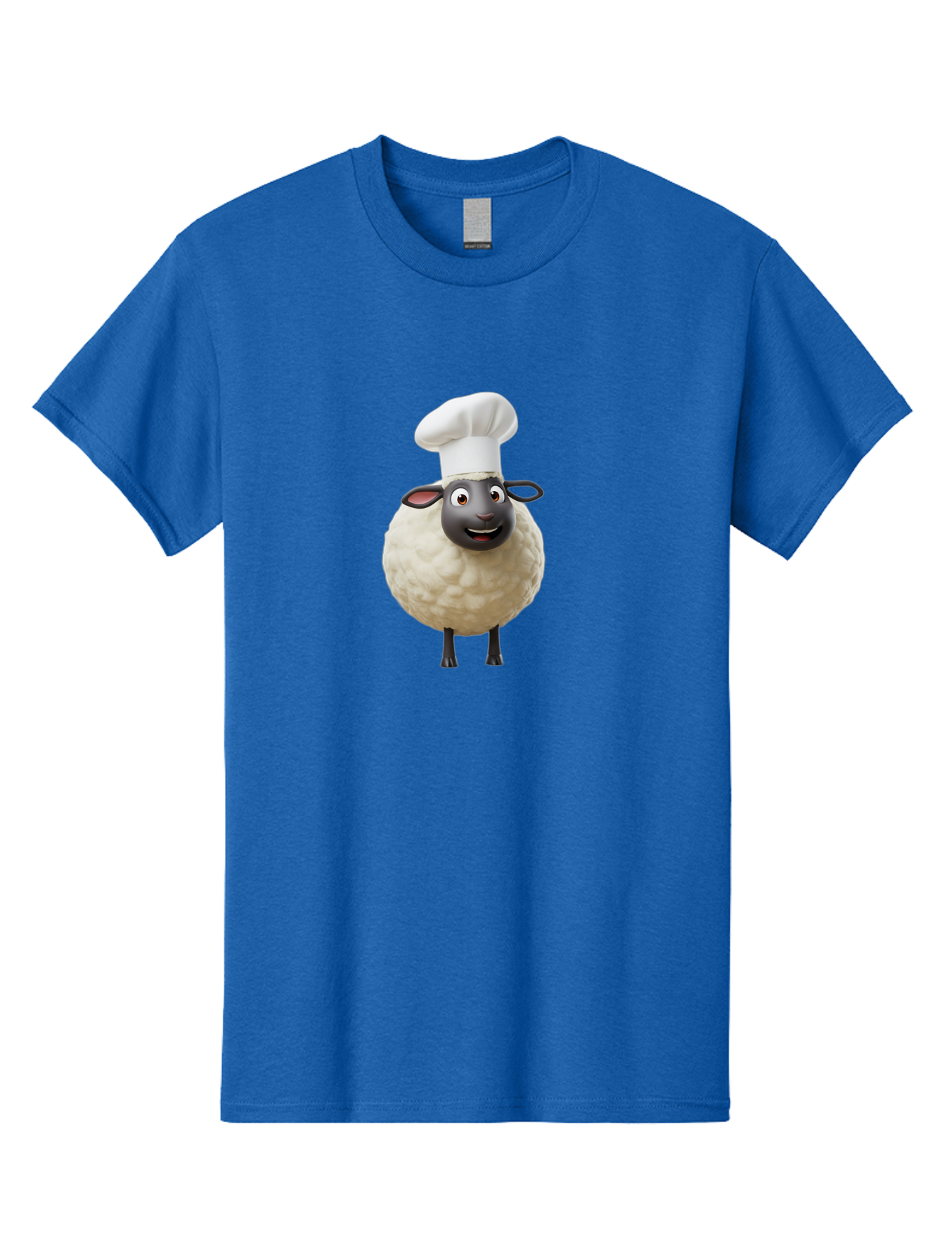 Shaun-The-Sheep-Chef Men'S Graphic Tee, 100% Cotton, Comfortable Casual Summer Wear, Machine Washable, Shaun The Sheep, Chef Hat, Cartoon Character, Cooking, Culinary, Funny Animal, 3D Animation, Character Design, Humorous, Whimsical, Lamb, Bad537 3