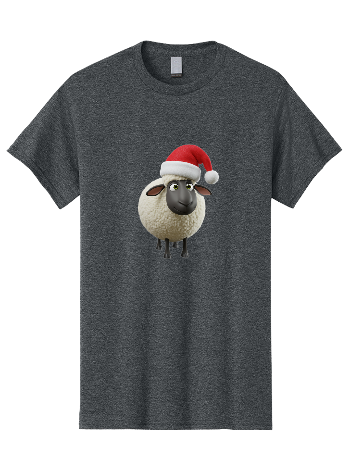 Shaun-The-Sheep-Santa-Hat Men'S Graphic Tee, 100% Cotton, Comfortable Casual Summer Wear, Machine Washable, Shaun The Sheep, Christmas Sheep, Santa Hat Sheep, Festive Cartoon Character, Holiday Fun, Animated Sheep, Merry Christmas, Bad541 10