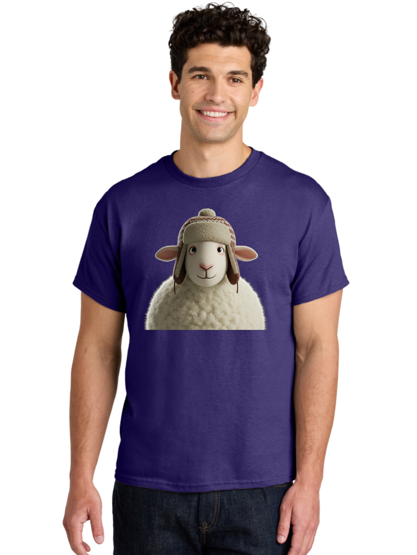 Shaun-The-Sheep Men'S Graphic Tee, 100% Cotton, Comfortable Casual Summer Wear, Machine Washable, Cartoon Sheep, Fluffy Sheep, Sheep With Hat, Funny Animal, Cute Character, Lovable Cartoon, Sheep Mascot, Funny Sheep, Woolly Sheep, Bad542 27