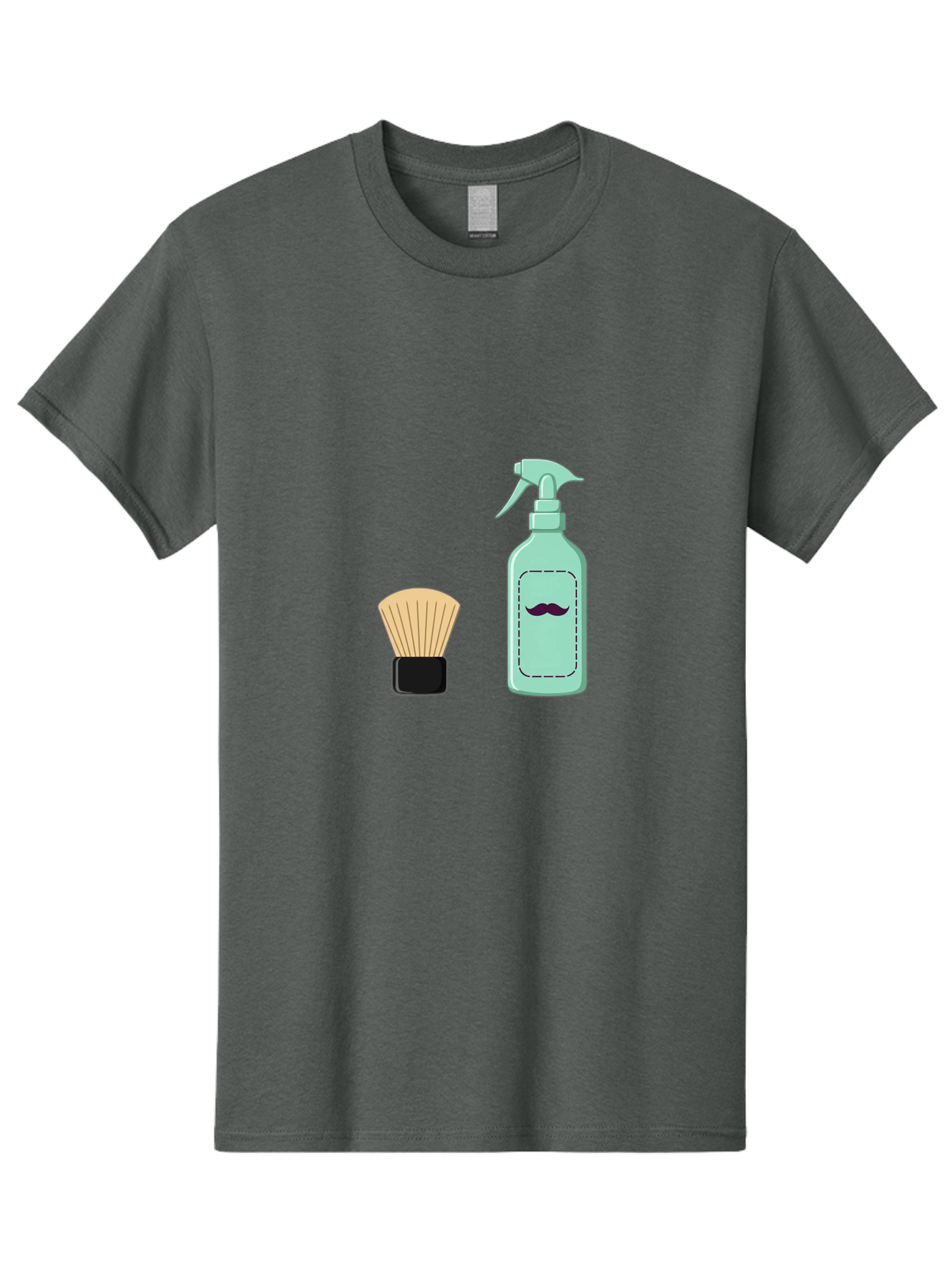 Shaving-Brush-And-Spray-Bottle Men'S Graphic Tee, 100% Cotton, Comfortable Casual Summer Wear, Machine Washable, Shaving Brush, Shaving Kit, Mustache Grooming, Men'S Grooming Products, Personal Care, Grooming Accessories, Shaving Essentials, Bad543 9