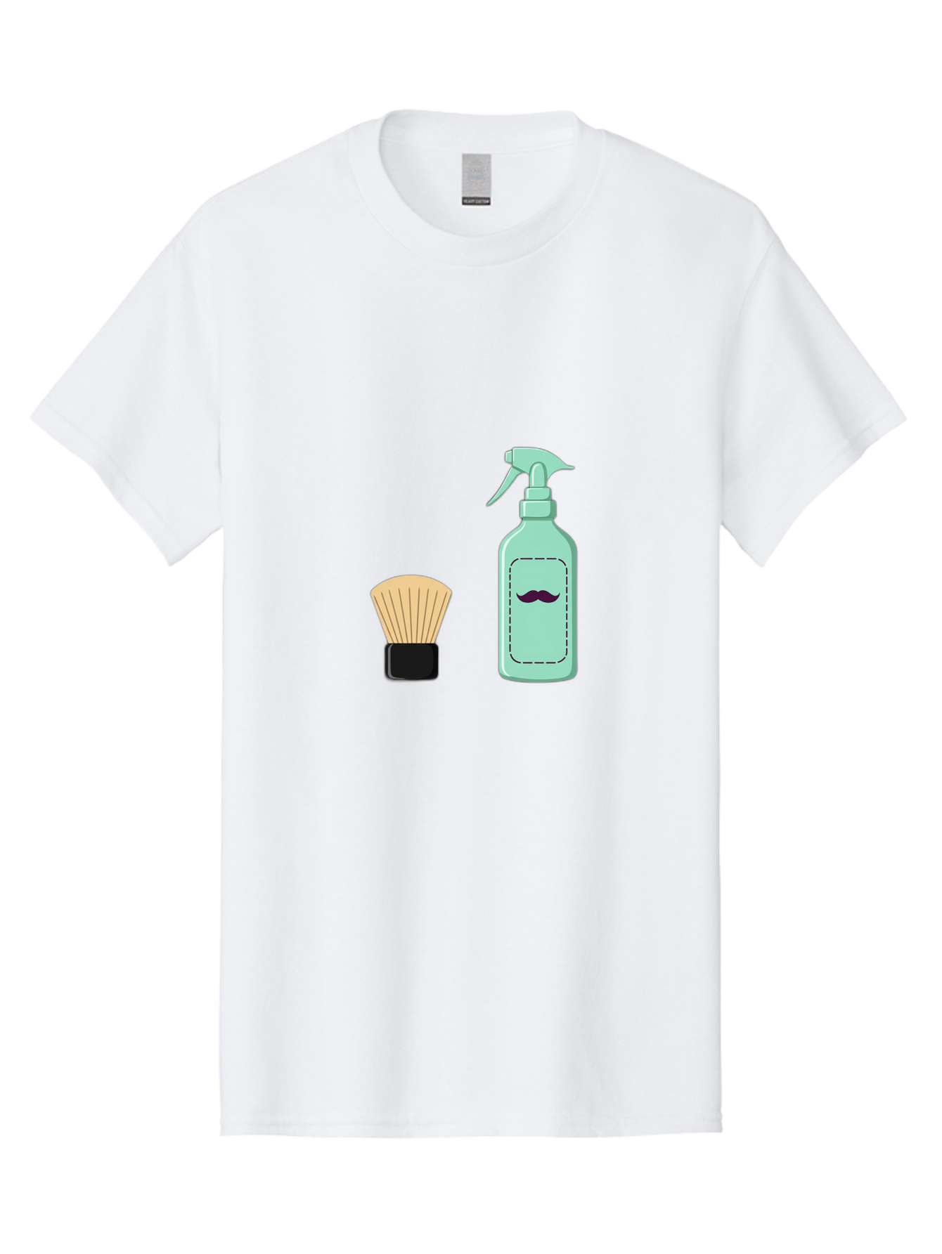 Shaving-Brush-And-Spray-Bottle Men'S Graphic Tee, 100% Cotton, Comfortable Casual Summer Wear, Machine Washable, Shaving Brush, Shaving Kit, Mustache Grooming, Men'S Grooming Products, Personal Care, Grooming Accessories, Shaving Essentials, Bad543 13