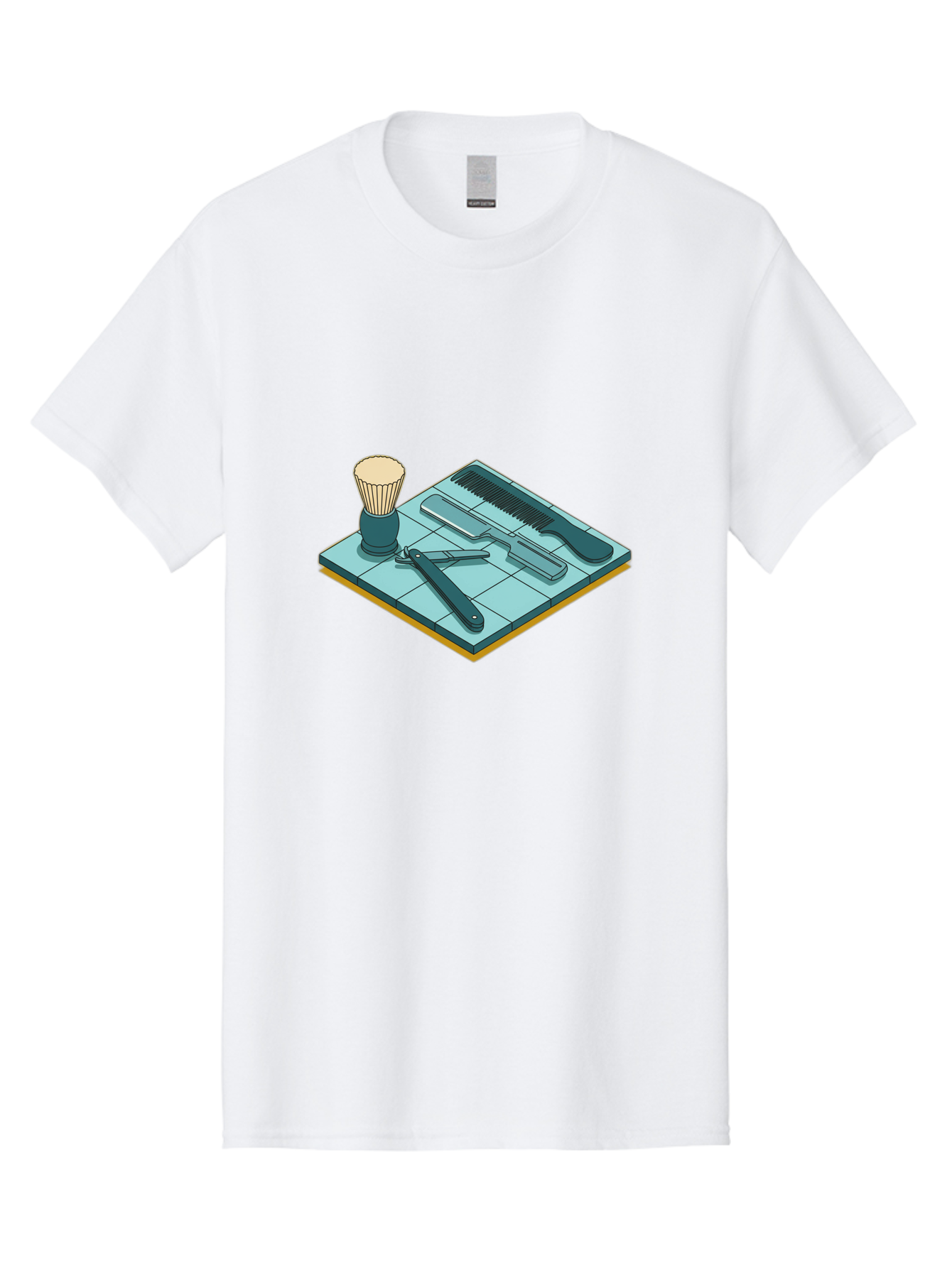 Shaving-Kit Men'S Graphic Tee, 100% Cotton, Comfortable Casual Summer Wear, Machine Washable, Shaving Kit, Straight Razor, Comb, Shaving Brush, Grooming Tools, Men'S Grooming, Barber Supplies, Personal Care Bad546 14