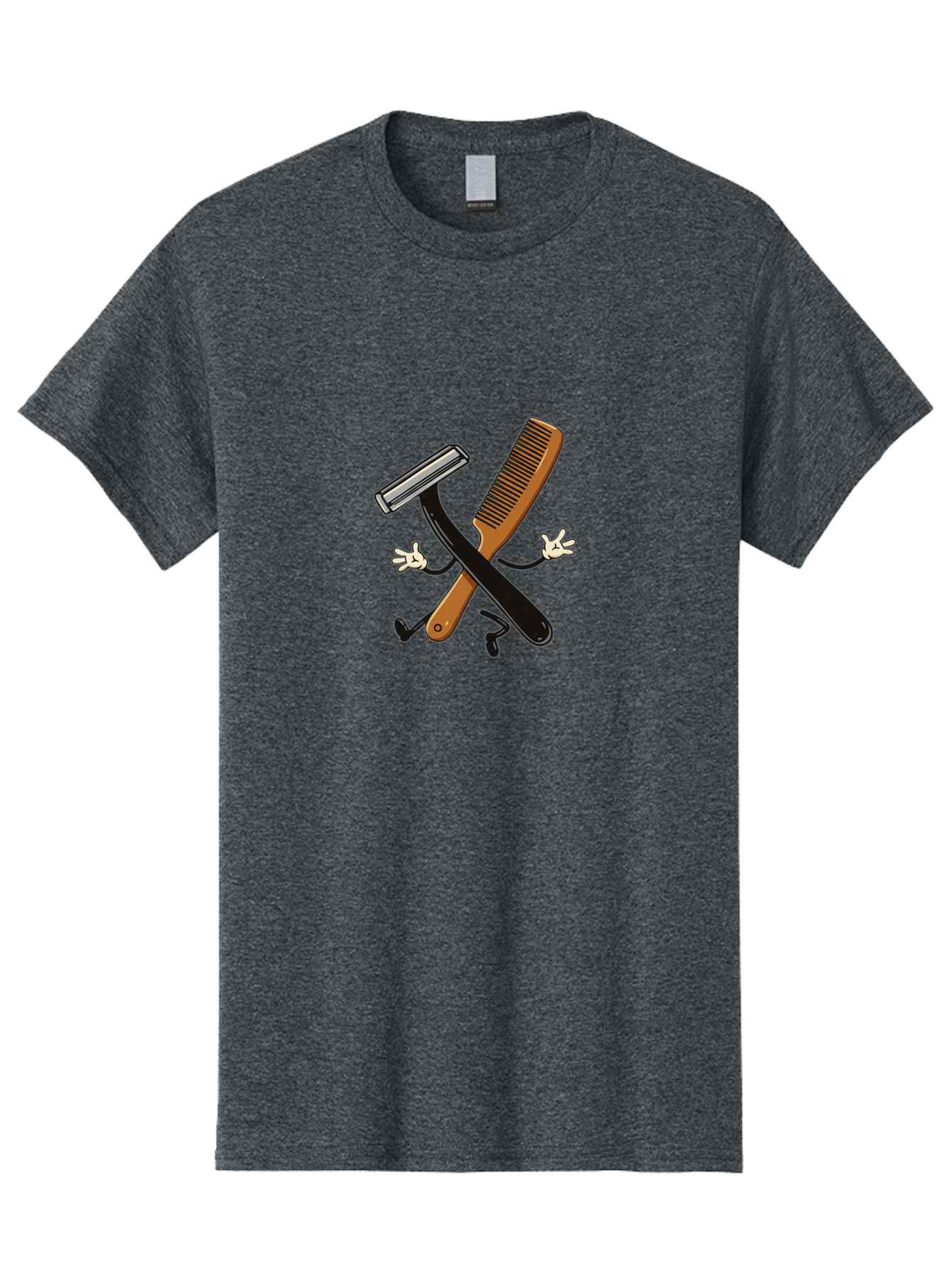 Shaving-Razor-Comb Men'S Graphic Tee, 100% Cotton, Comfortable Casual Summer Wear, Machine Washable, Shaving Razor And Comb, Grooming Tools, Barber Supplies, Men'S Grooming, Shaving Accessories, Styling Comb Bad547 5