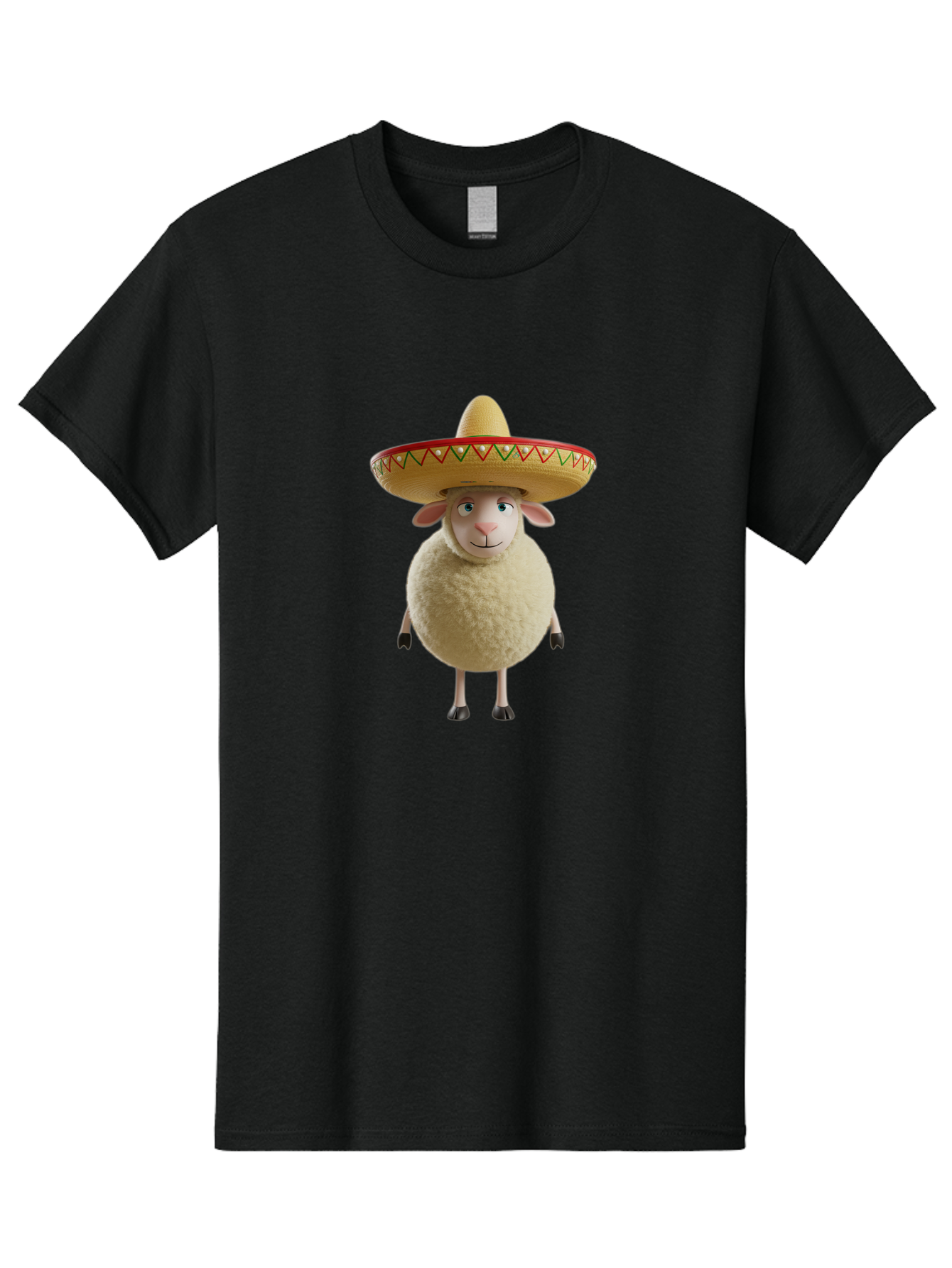 Sheep-In-Sombrero Men'S Graphic Tee, 100% Cotton, Comfortable Casual Summer Wear, Machine Washable, Cartoon Sheep Wearing Sombrero, Funny Animal, Humorous Illustration, Playful Character, Whimsical Design, Sheep In Hat Bad551 12
