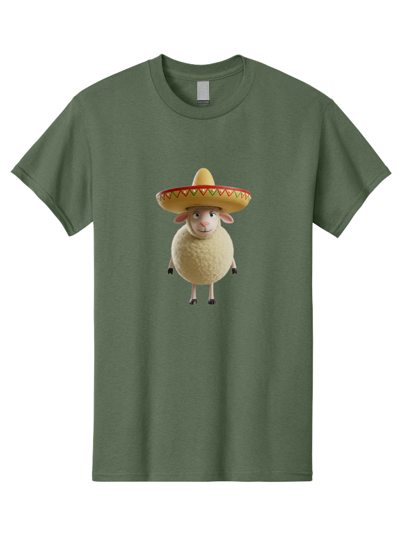 Sheep-In-Sombrero Men'S Graphic Tee, 100% Cotton, Comfortable Casual Summer Wear, Machine Washable, Cartoon Sheep Wearing Sombrero, Funny Animal, Humorous Illustration, Playful Character, Whimsical Design, Sheep In Hat Bad551 14