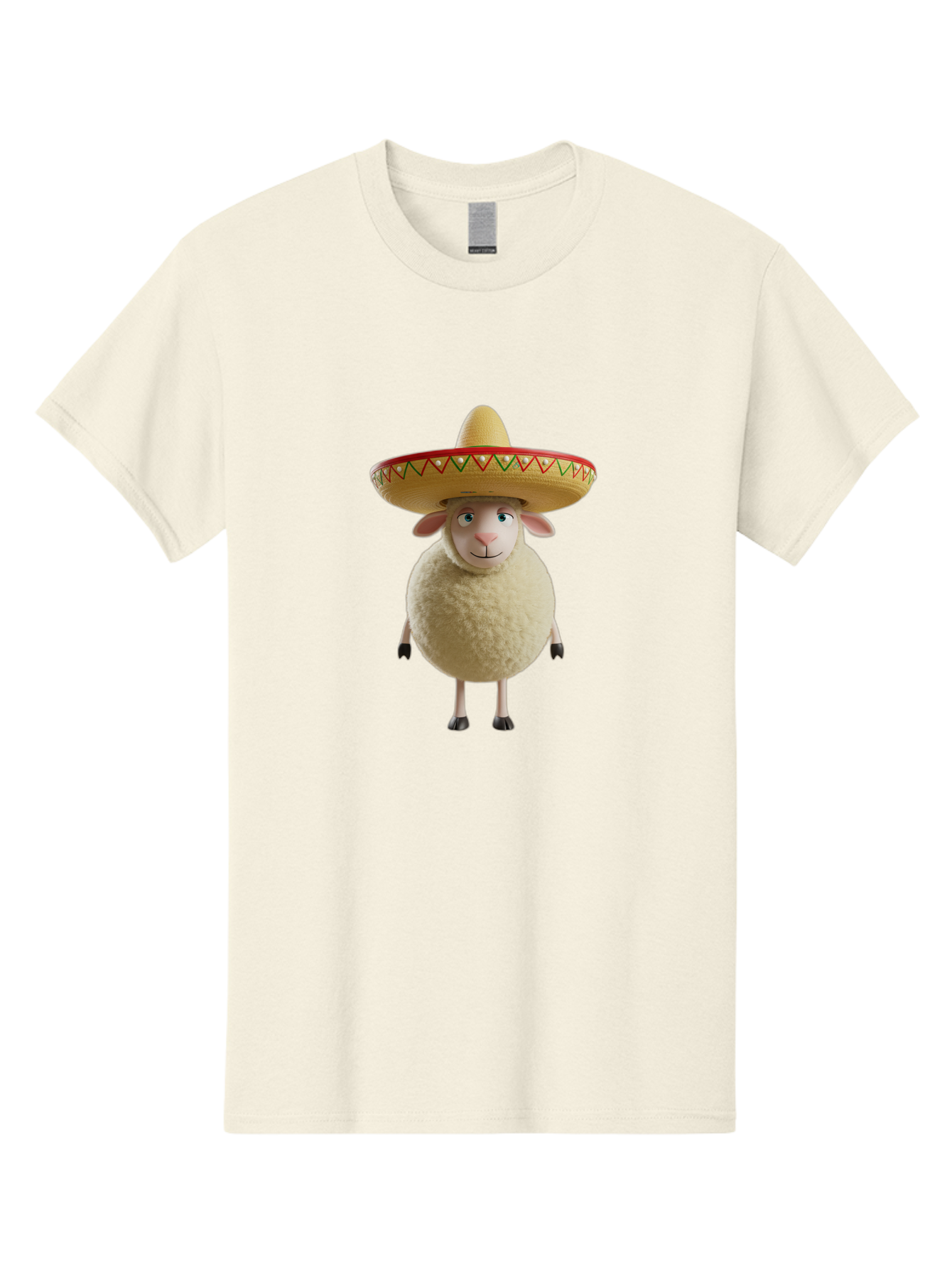 Sheep-In-Sombrero Men'S Graphic Tee, 100% Cotton, Comfortable Casual Summer Wear, Machine Washable, Cartoon Sheep Wearing Sombrero, Funny Animal, Humorous Illustration, Playful Character, Whimsical Design, Sheep In Hat Bad551 15