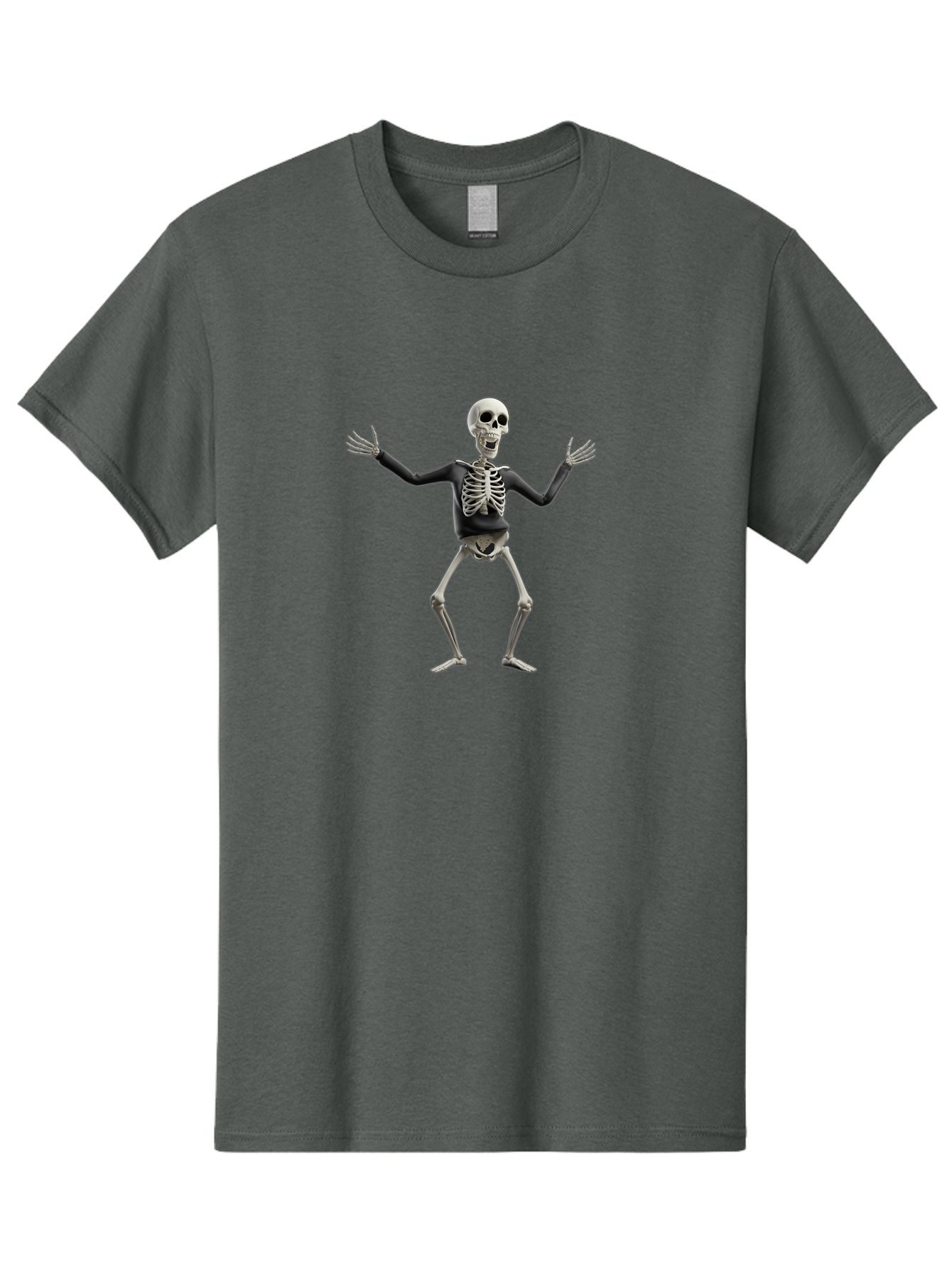 Skeleton-Dancing Men'S Graphic Tee, 100% Cotton, Comfortable Casual Summer Wear, Machine Washable, Skeleton Dancing, Skeletal Figure, Dance Move, Spooky Atmosphere, Halloween Theme, Funny Bones, Bone Structure, Festive Character Bad570 5