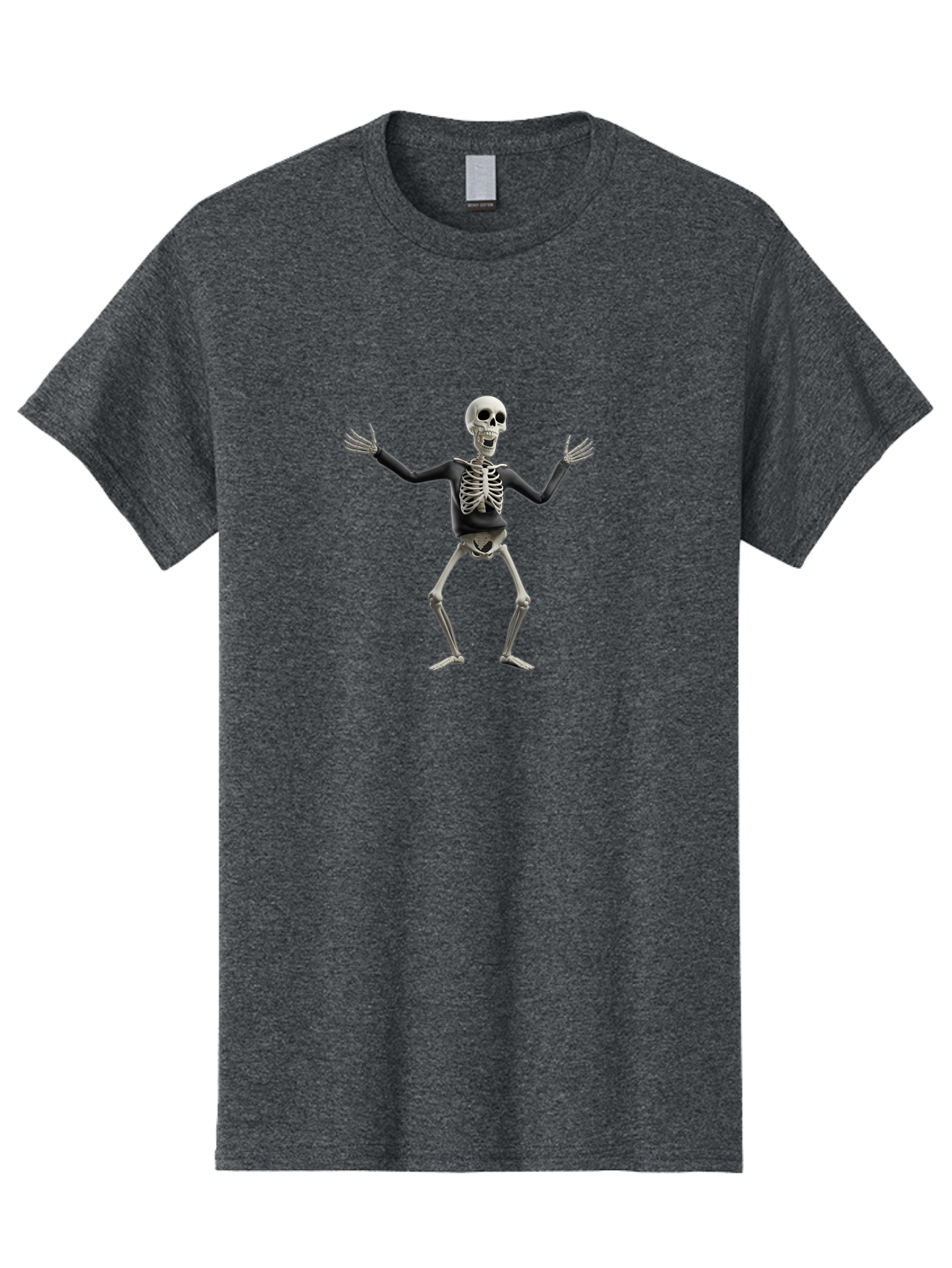 Skeleton-Dancing Men'S Graphic Tee, 100% Cotton, Comfortable Casual Summer Wear, Machine Washable, Skeleton Dancing, Skeletal Figure, Dance Move, Spooky Atmosphere, Halloween Theme, Funny Bones, Bone Structure, Festive Character Bad570 4