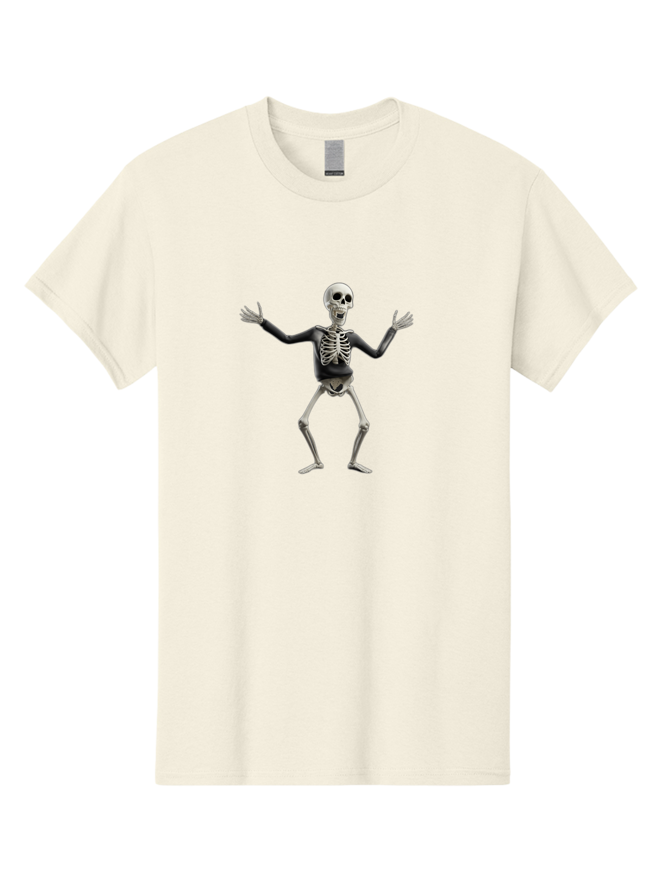 Skeleton-Dancing Men'S Graphic Tee, 100% Cotton, Comfortable Casual Summer Wear, Machine Washable, Skeleton Dancing, Skeletal Figure, Dance Move, Spooky Atmosphere, Halloween Theme, Funny Bones, Bone Structure, Festive Character Bad570 13