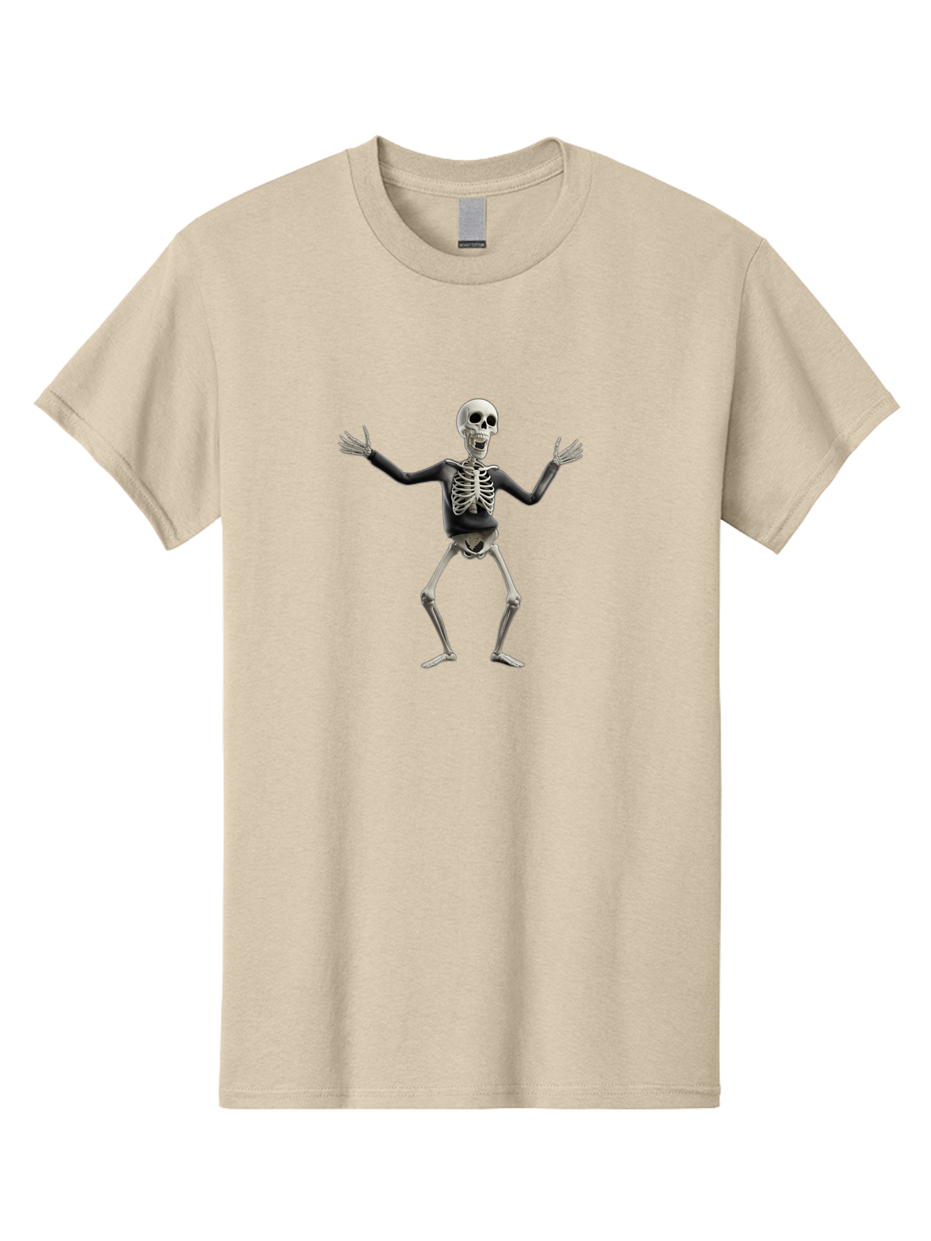 Skeleton-Dancing Men'S Graphic Tee, 100% Cotton, Comfortable Casual Summer Wear, Machine Washable, Skeleton Dancing, Skeletal Figure, Dance Move, Spooky Atmosphere, Halloween Theme, Funny Bones, Bone Structure, Festive Character Bad570 8
