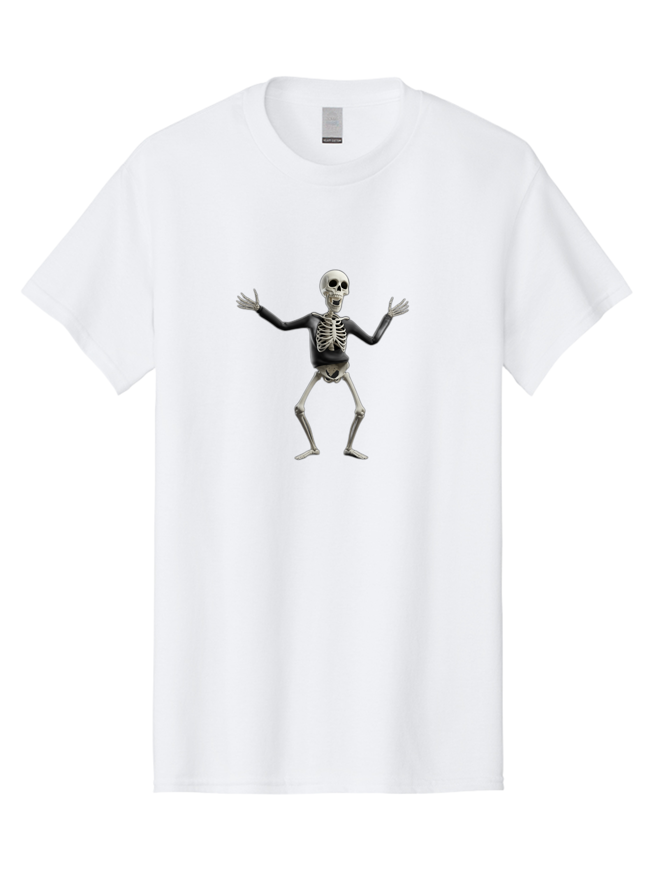 Skeleton-Dancing Men'S Graphic Tee, 100% Cotton, Comfortable Casual Summer Wear, Machine Washable, Skeleton Dancing, Skeletal Figure, Dance Move, Spooky Atmosphere, Halloween Theme, Funny Bones, Bone Structure, Festive Character Bad570 11