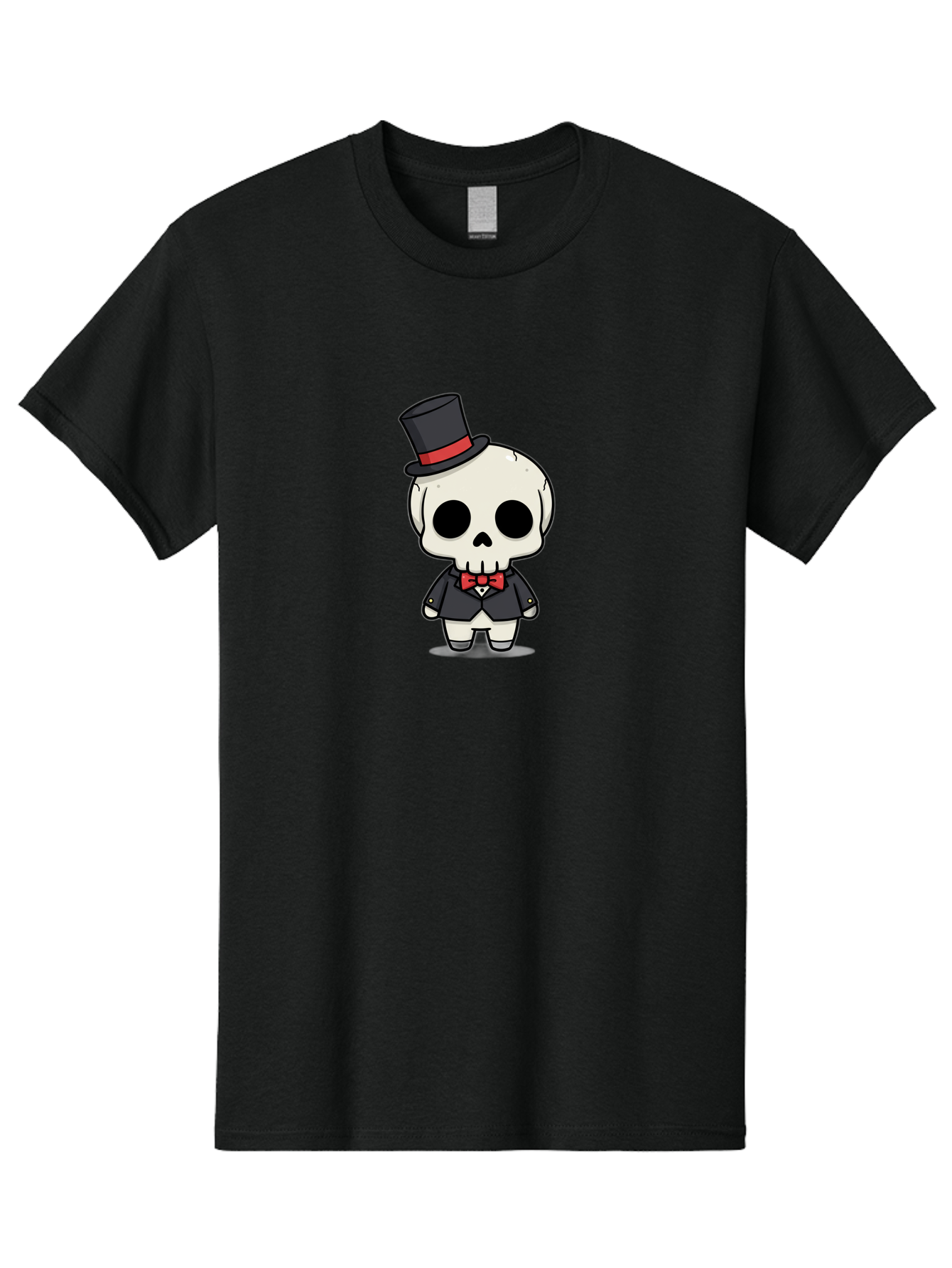 Skeleton-Gentleman Men'S Graphic Tee, 100% Cotton, Comfortable Casual Summer Wear, Machine Washable, Cartoon Skeleton, Gentleman Attire, Top Hat, Bow Tie, Spooky Chic, Halloween Style, Formal Wear, Skull Character, Kawaii Aesthetic, Bad572 1