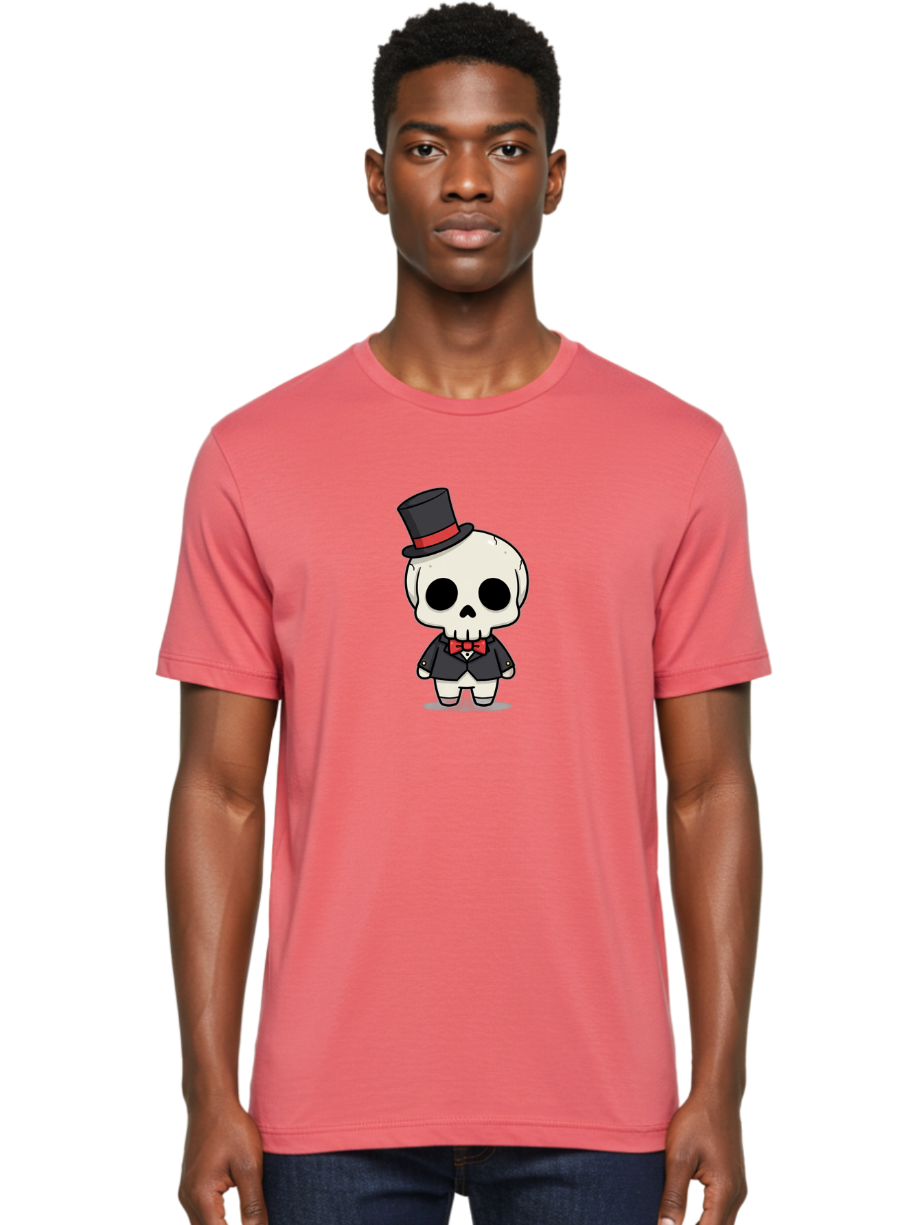 Skeleton-Gentleman Men'S Graphic Tee, 100% Cotton, Comfortable Casual Summer Wear, Machine Washable, Cartoon Skeleton, Gentleman Attire, Top Hat, Bow Tie, Spooky Chic, Halloween Style, Formal Wear, Skull Character, Kawaii Aesthetic, Bad572 19