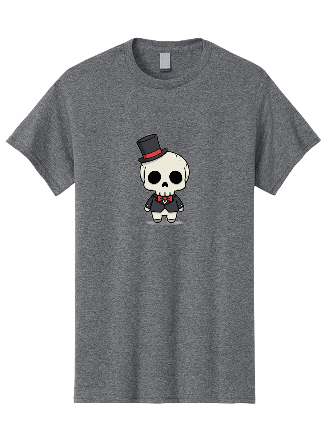 Skeleton-Gentleman Men'S Graphic Tee, 100% Cotton, Comfortable Casual Summer Wear, Machine Washable, Cartoon Skeleton, Gentleman Attire, Top Hat, Bow Tie, Spooky Chic, Halloween Style, Formal Wear, Skull Character, Kawaii Aesthetic, Bad572 2