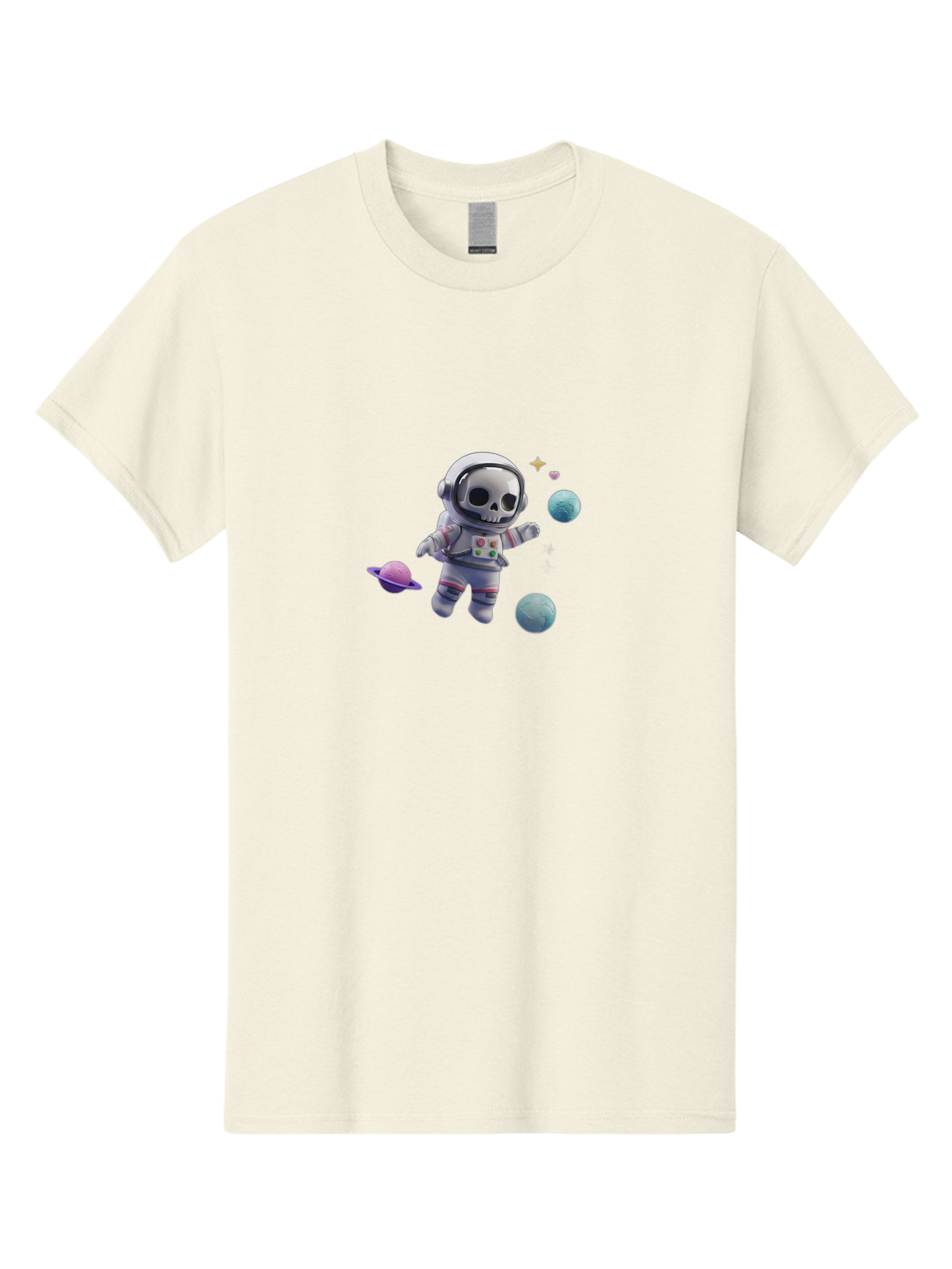 Skull-Astronaut Men'S Graphic Tee, 100% Cotton, Comfortable Casual Summer Wear, Machine Washable, Skeleton Astronaut, Space Travel, Planets, Stars, Galaxy Exploration, Futuristic, Sci-Fi, Cosmic Adventure, Space Suit, Digital Art, Bad580 6