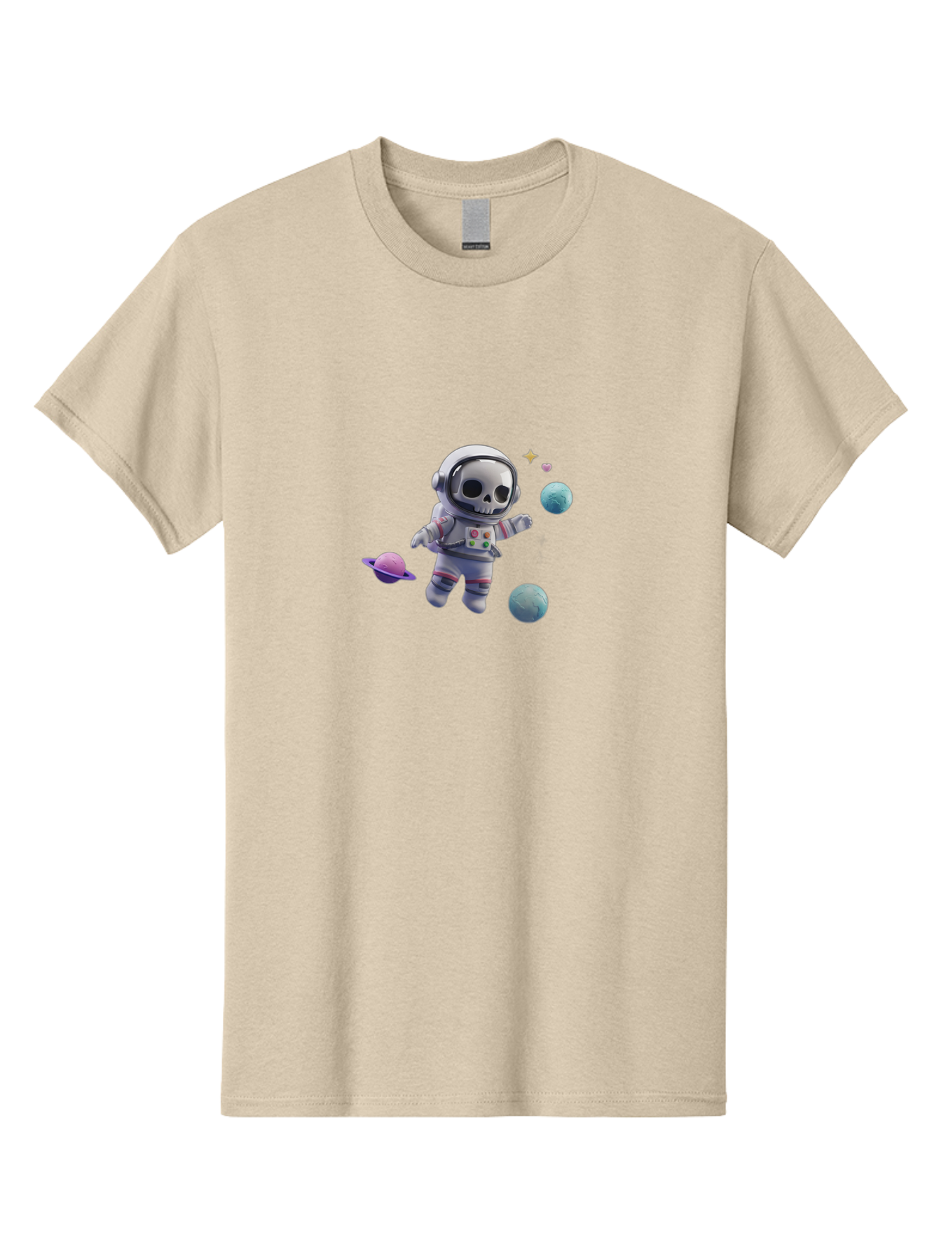Skull-Astronaut Men'S Graphic Tee, 100% Cotton, Comfortable Casual Summer Wear, Machine Washable, Skeleton Astronaut, Space Travel, Planets, Stars, Galaxy Exploration, Futuristic, Sci-Fi, Cosmic Adventure, Space Suit, Digital Art, Bad580 15