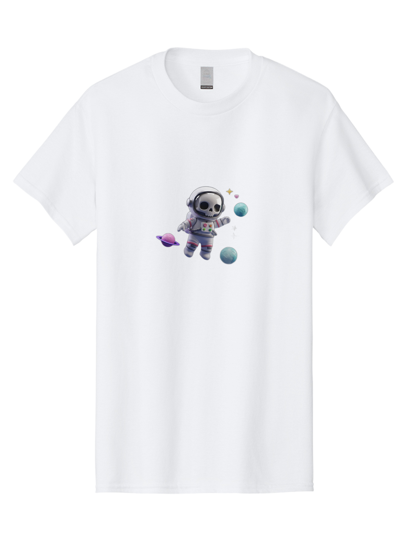 Skull-Astronaut Men'S Graphic Tee, 100% Cotton, Comfortable Casual Summer Wear, Machine Washable, Skeleton Astronaut, Space Travel, Planets, Stars, Galaxy Exploration, Futuristic, Sci-Fi, Cosmic Adventure, Space Suit, Digital Art, Bad580 14