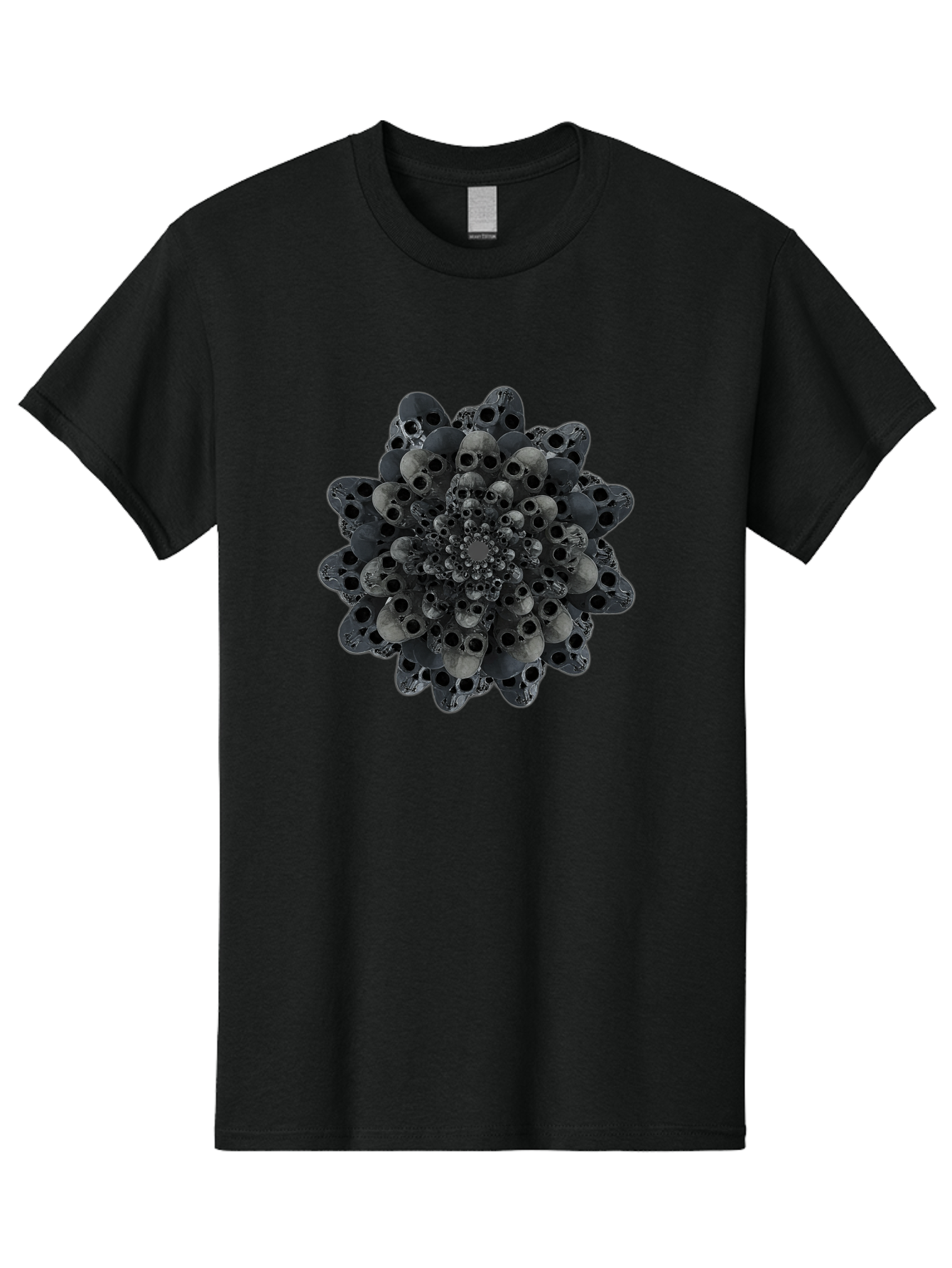 Skull-Cluster-1 Men'S Graphic Tee, 100% Cotton, Comfortable Casual Summer Wear, Machine Washable, Skull Flower, Human Skulls, Floral Arrangement, Dark Art, Gothic Decor, Skulls, Eerie Art, Dark Floral Design, Macabre Bad581 13