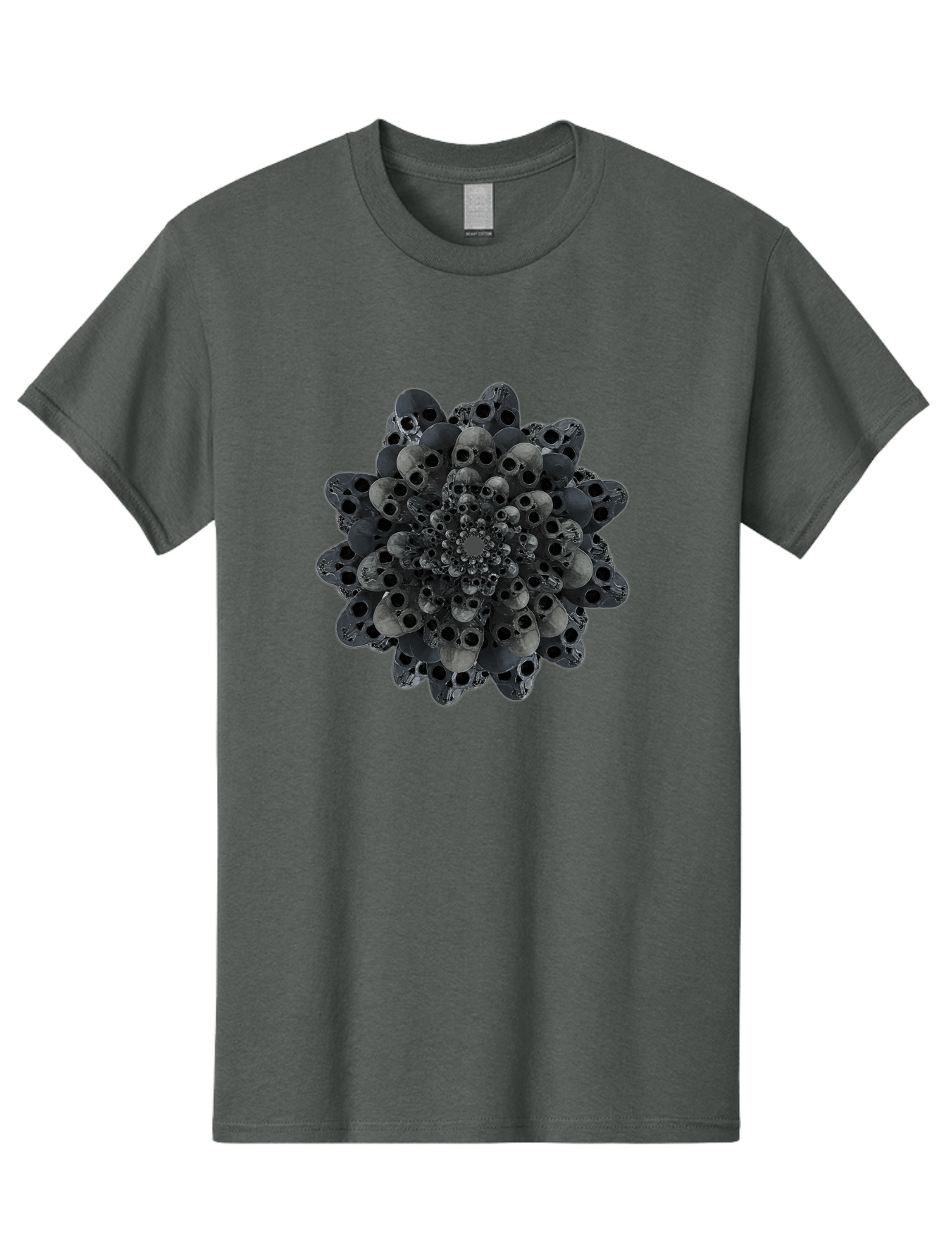 Skull-Cluster-1 Men'S Graphic Tee, 100% Cotton, Comfortable Casual Summer Wear, Machine Washable, Skull Flower, Human Skulls, Floral Arrangement, Dark Art, Gothic Decor, Skulls, Eerie Art, Dark Floral Design, Macabre Bad581 9