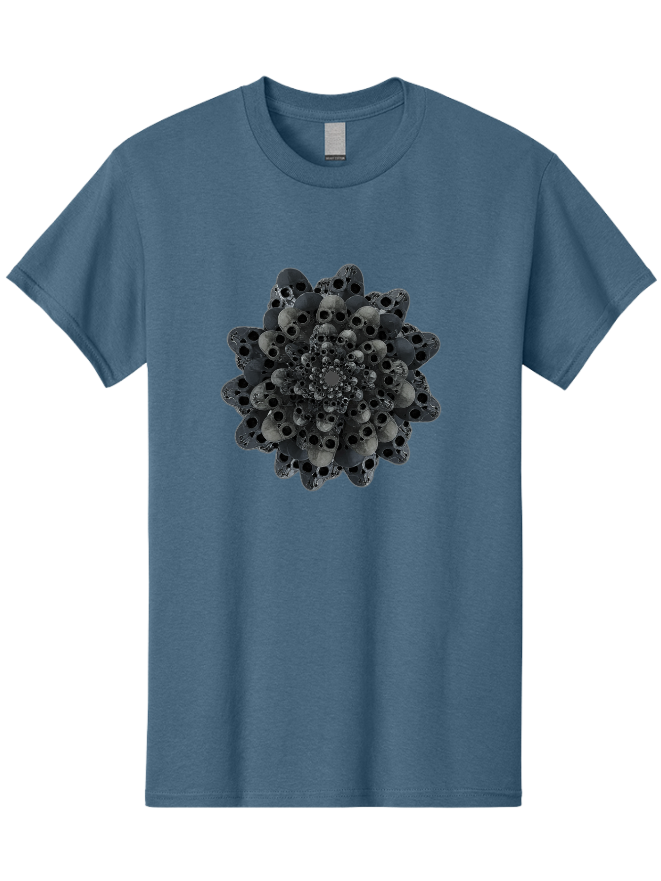 Skull-Cluster-1 Men'S Graphic Tee, 100% Cotton, Comfortable Casual Summer Wear, Machine Washable, Skull Flower, Human Skulls, Floral Arrangement, Dark Art, Gothic Decor, Skulls, Eerie Art, Dark Floral Design, Macabre Bad581 11