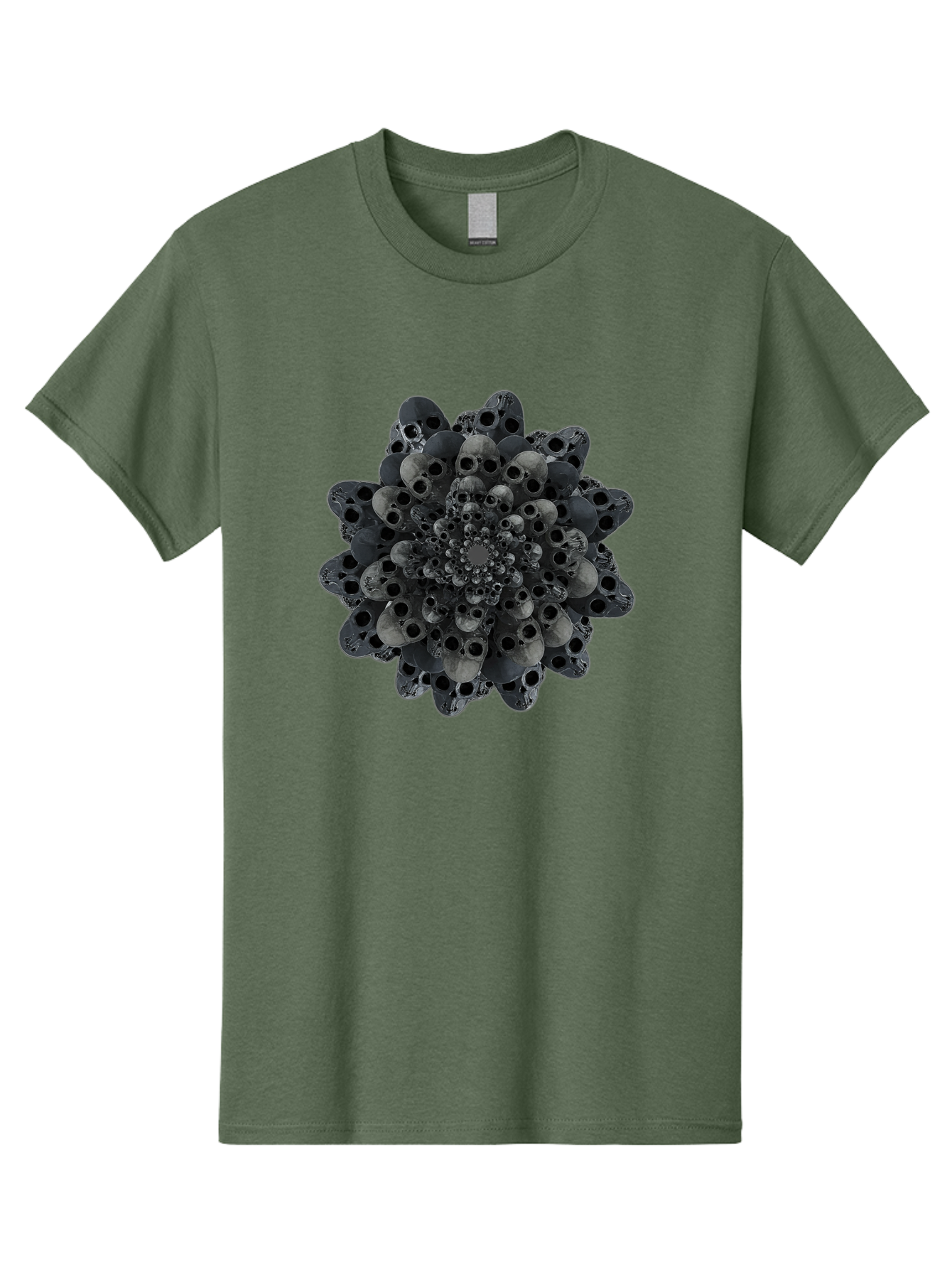 Skull-Cluster-1 Men'S Graphic Tee, 100% Cotton, Comfortable Casual Summer Wear, Machine Washable, Skull Flower, Human Skulls, Floral Arrangement, Dark Art, Gothic Decor, Skulls, Eerie Art, Dark Floral Design, Macabre Bad581 1