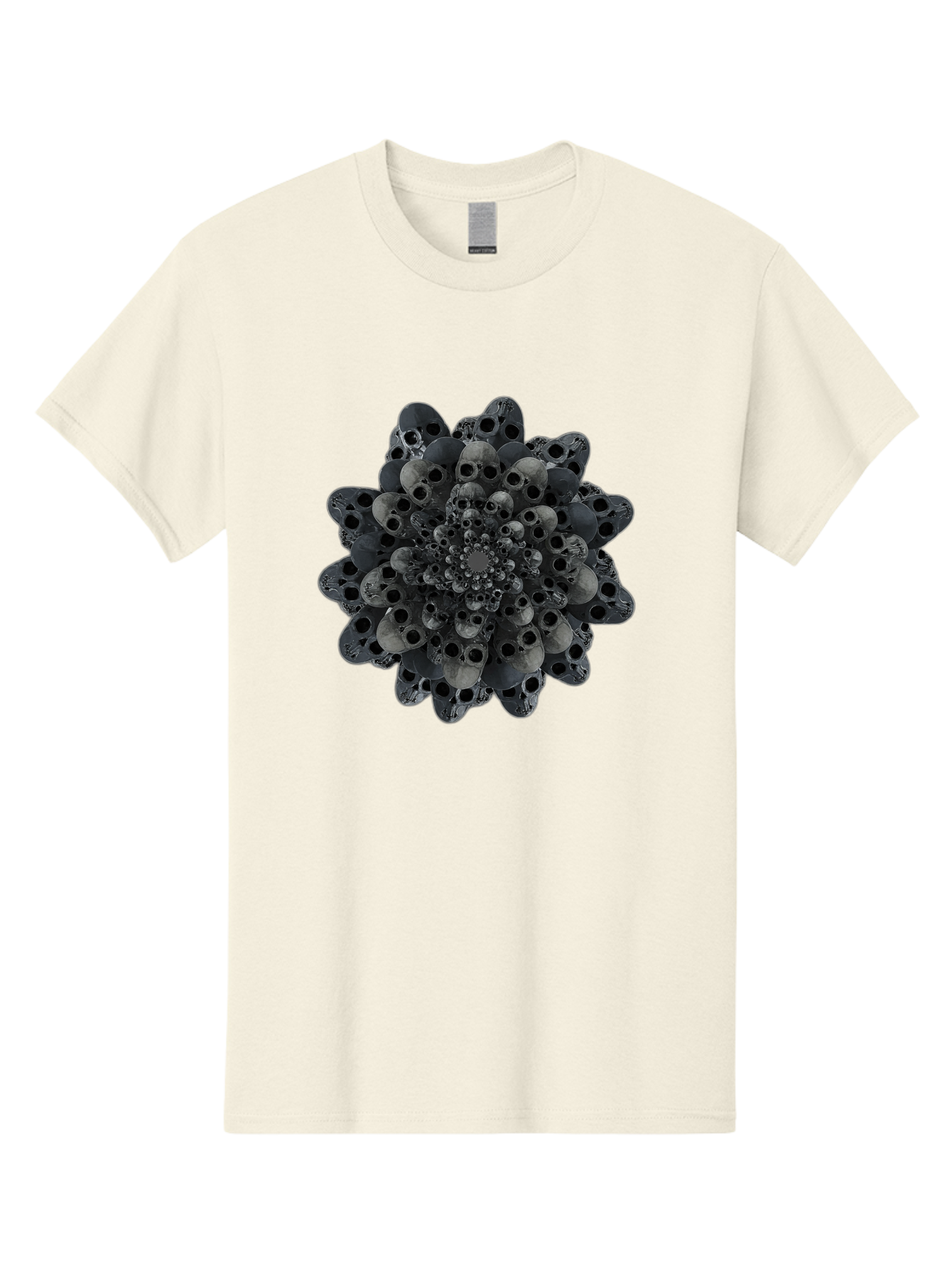 Skull-Cluster-1 Men'S Graphic Tee, 100% Cotton, Comfortable Casual Summer Wear, Machine Washable, Skull Flower, Human Skulls, Floral Arrangement, Dark Art, Gothic Decor, Skulls, Eerie Art, Dark Floral Design, Macabre Bad581 12